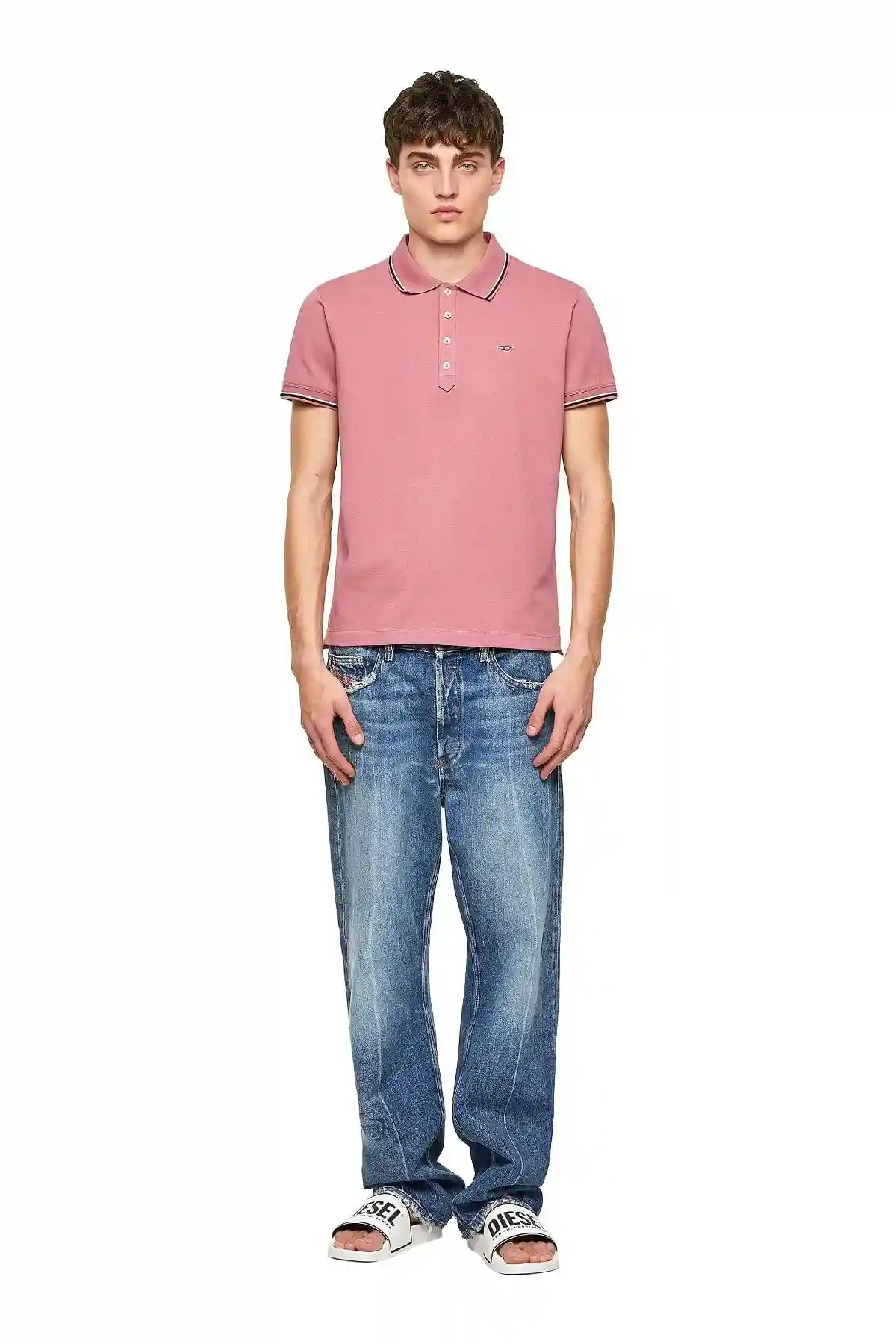 Pink Cotton-piquet polo shirt