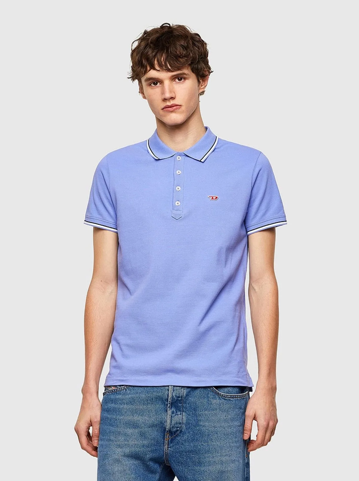 Purple Cotton-piquet polo shirt