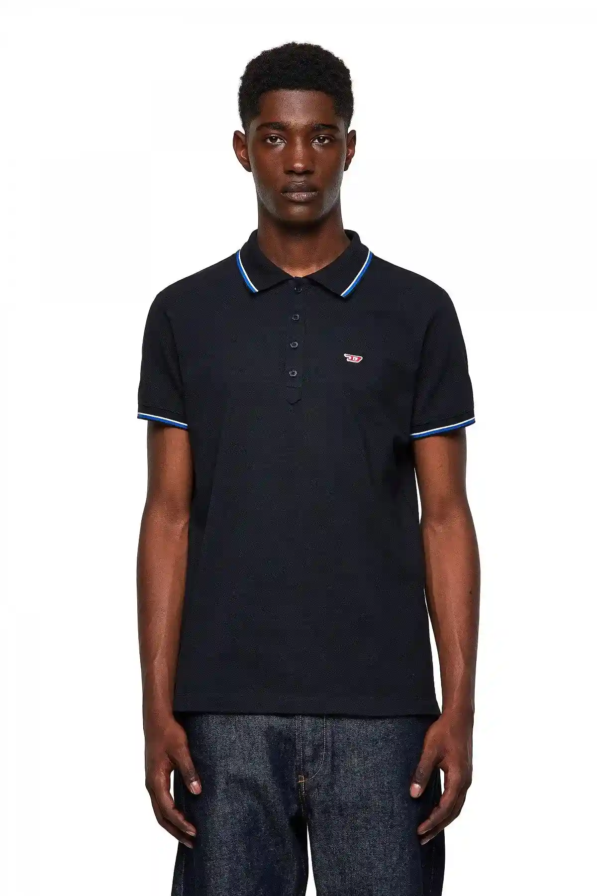 Black Cotton-piquet polo shirt