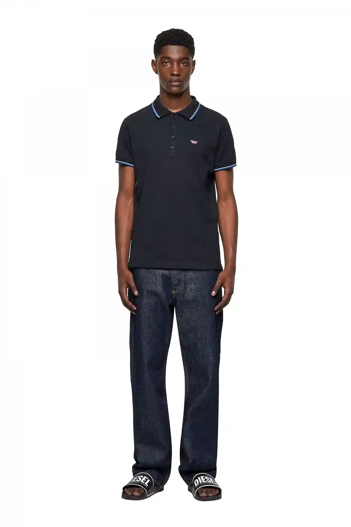 Black Cotton-piquet polo shirt