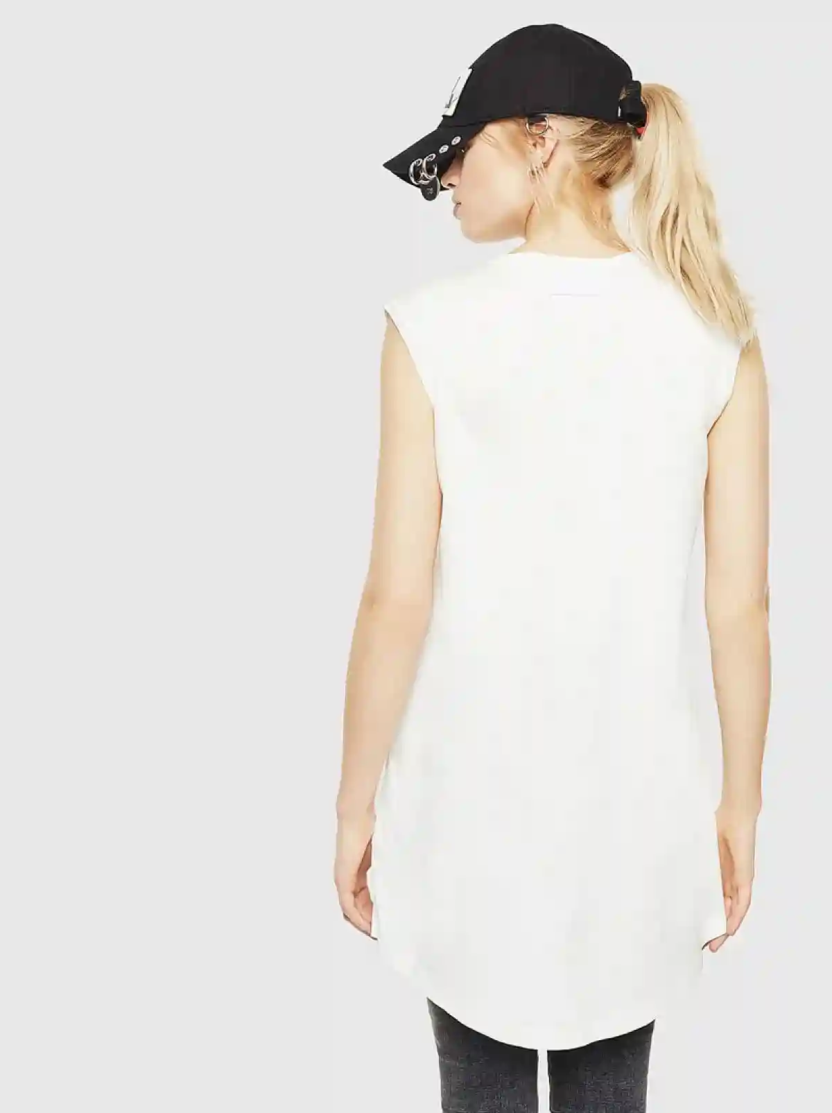 White Logo dress in mercerised cotton
