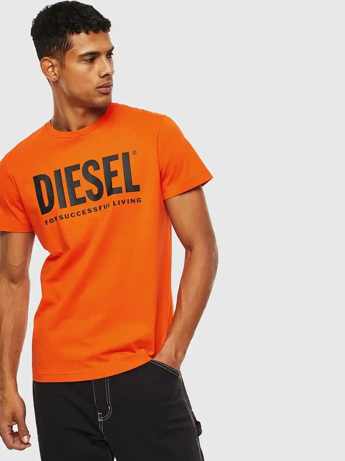 Orange Logo T-shirt in fine cotton jersey