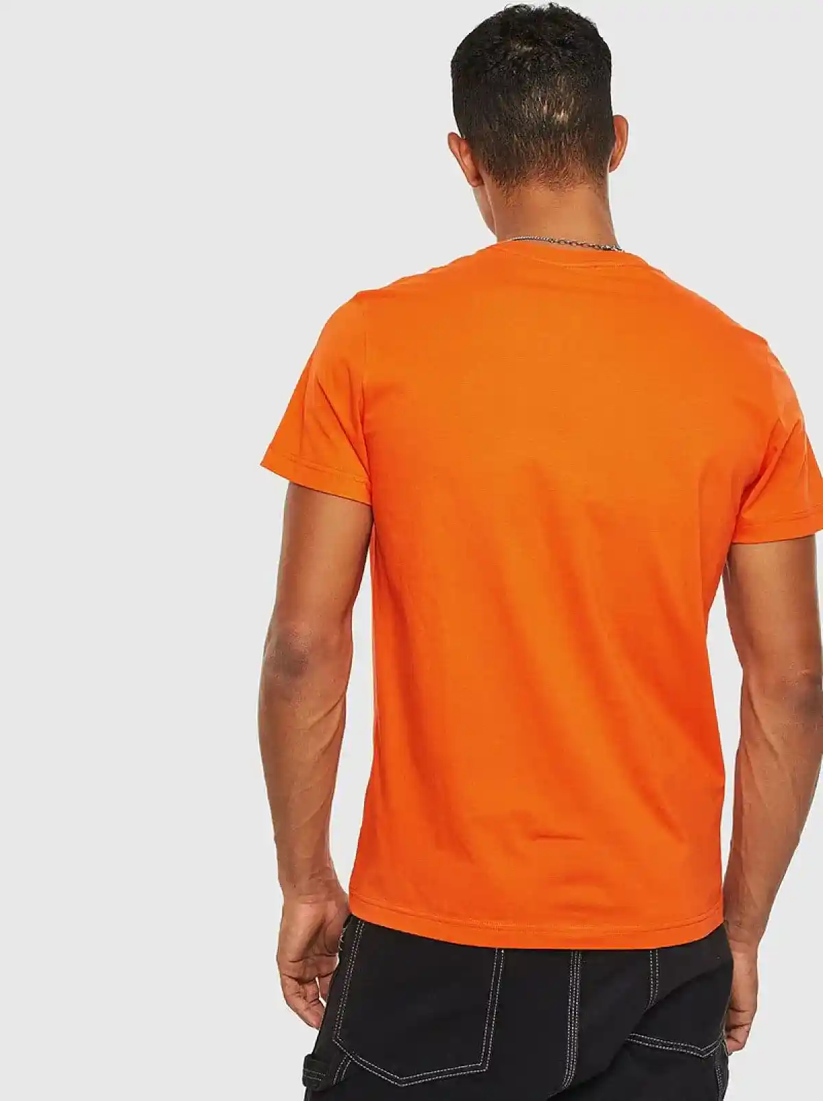 Orange Logo T-shirt in fine cotton jersey