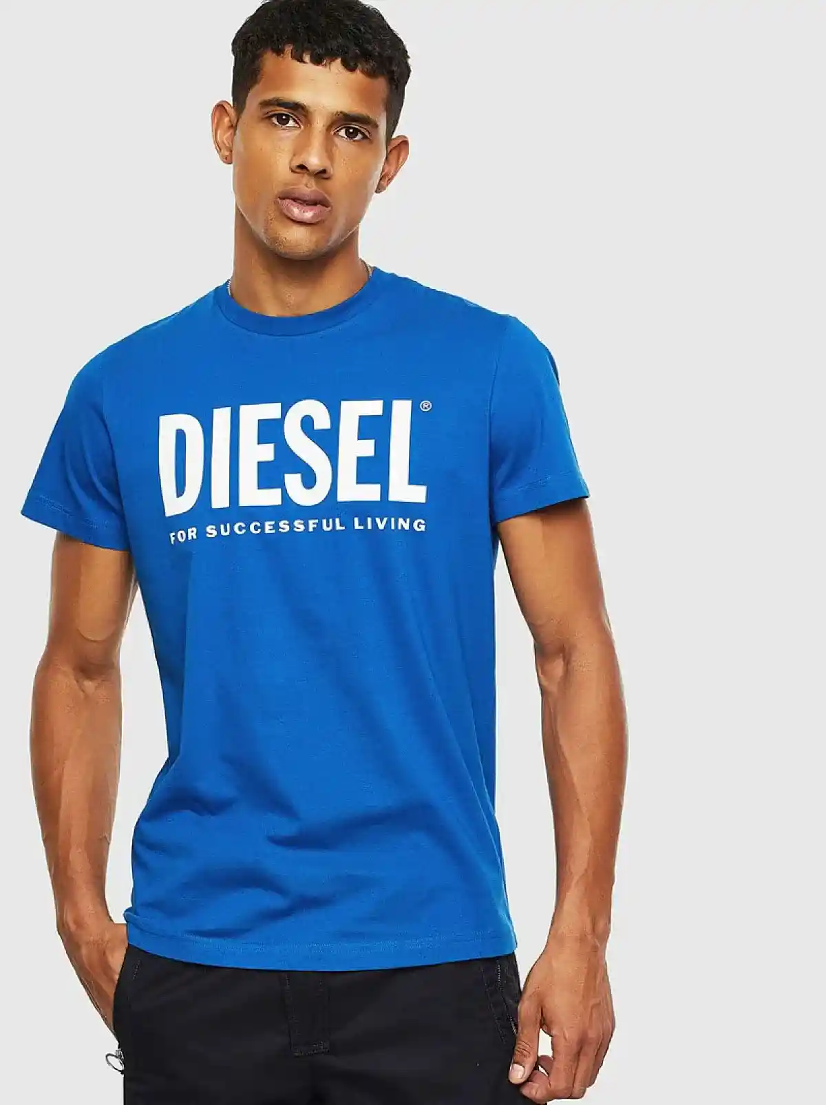 Blue Logo T-shirt in fine cotton jersey