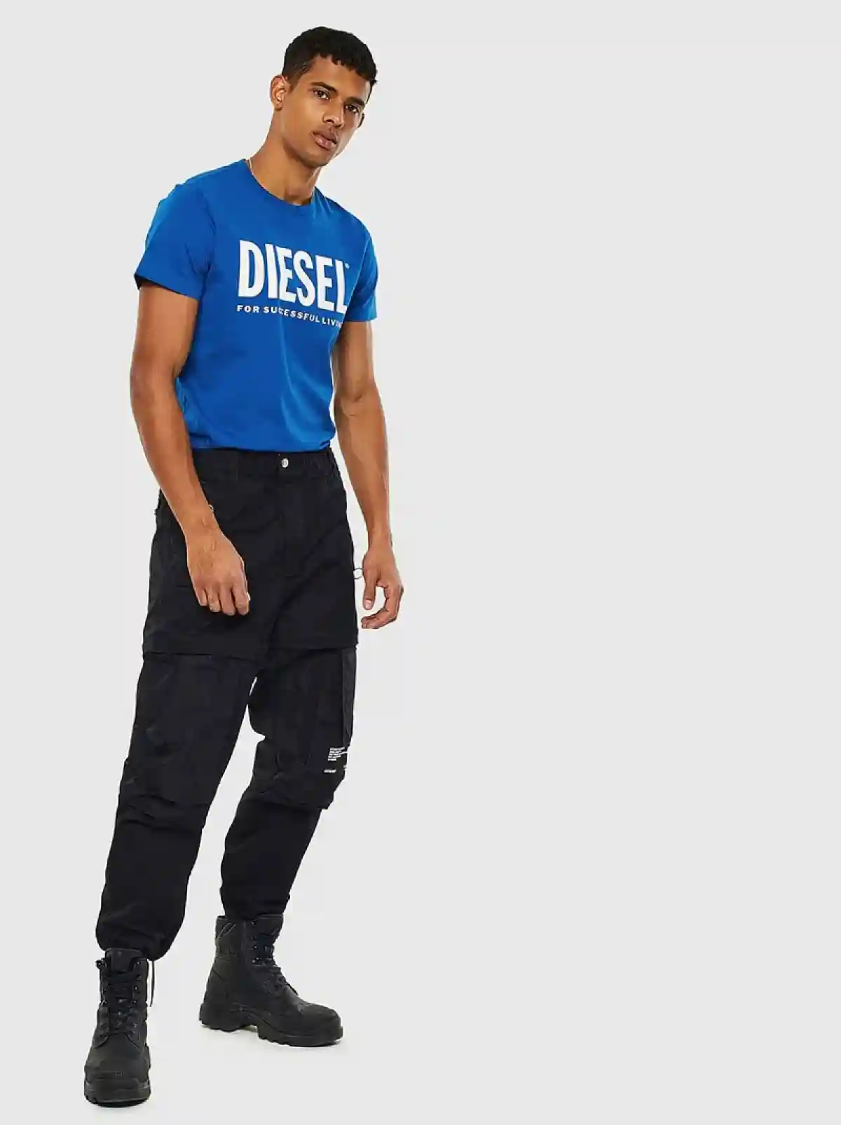 Blue Logo T-shirt in fine cotton jersey