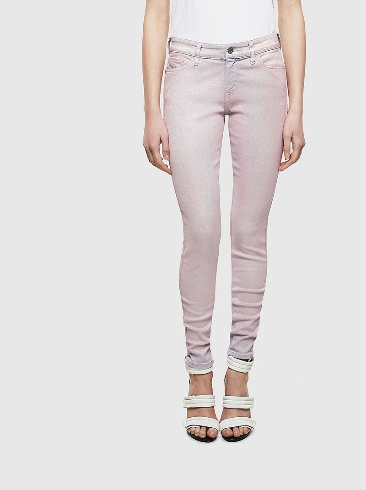 Pink Super Skinny Fit Jeans-Slandy