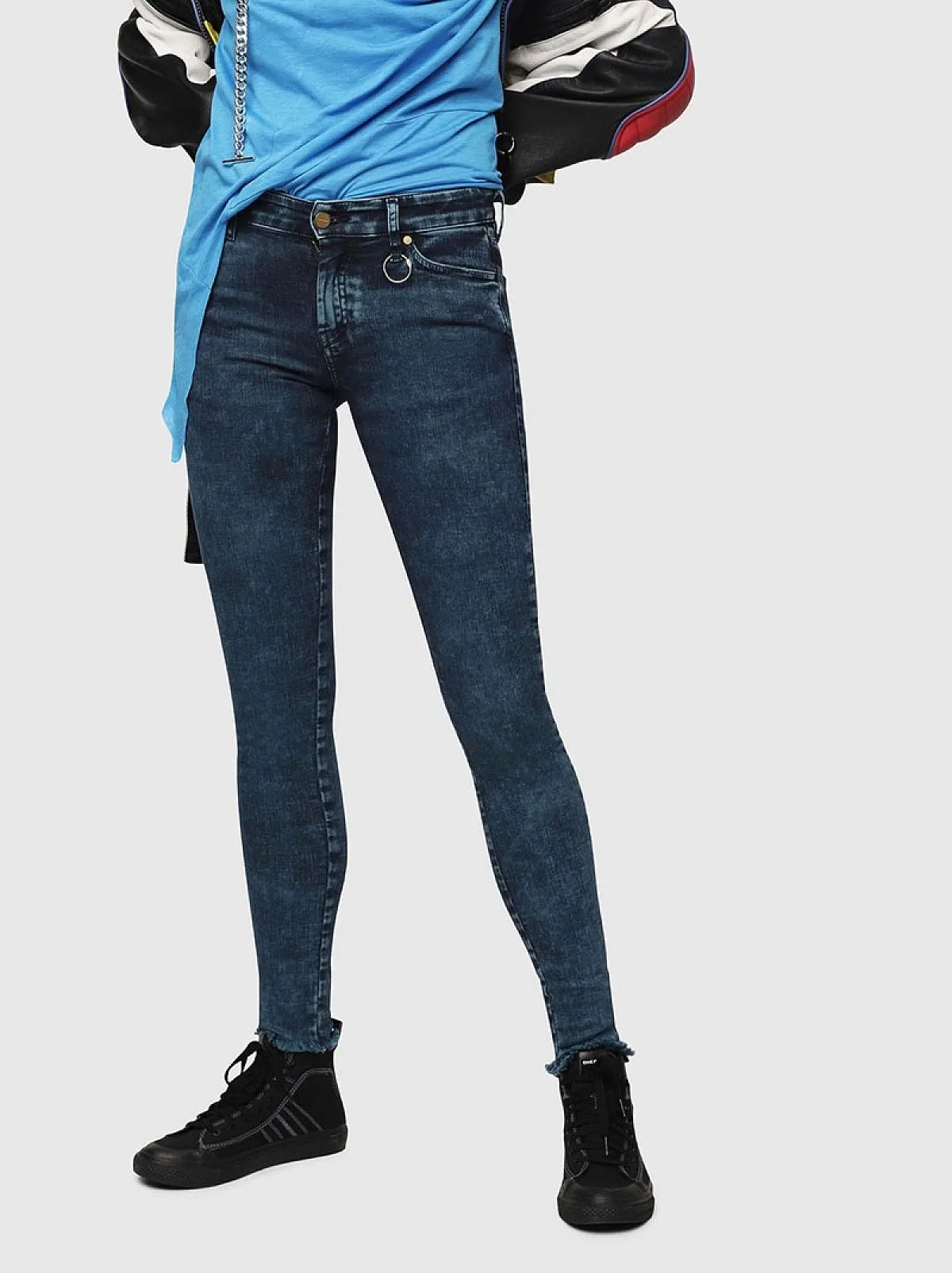 Blue Super Skinny Fit Jeans-Slandy