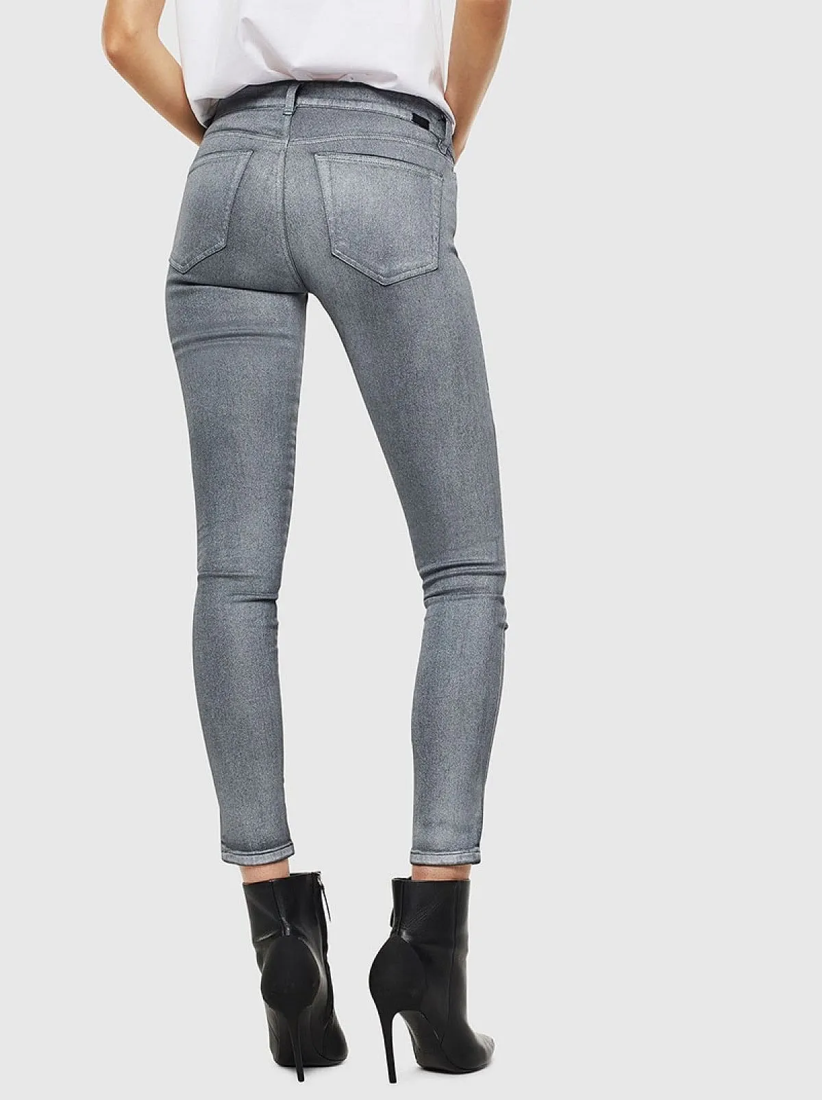 Grey Super Skinny Fit Jeans-Slandy