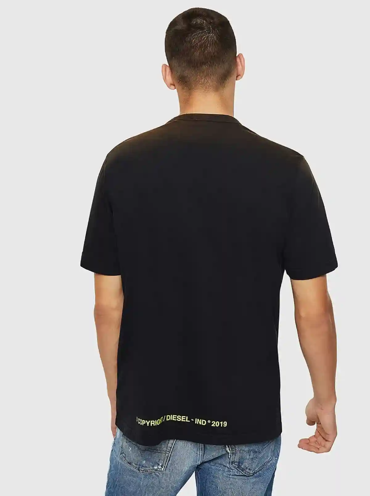 Black Logo T-shirt with sun-bleached effects