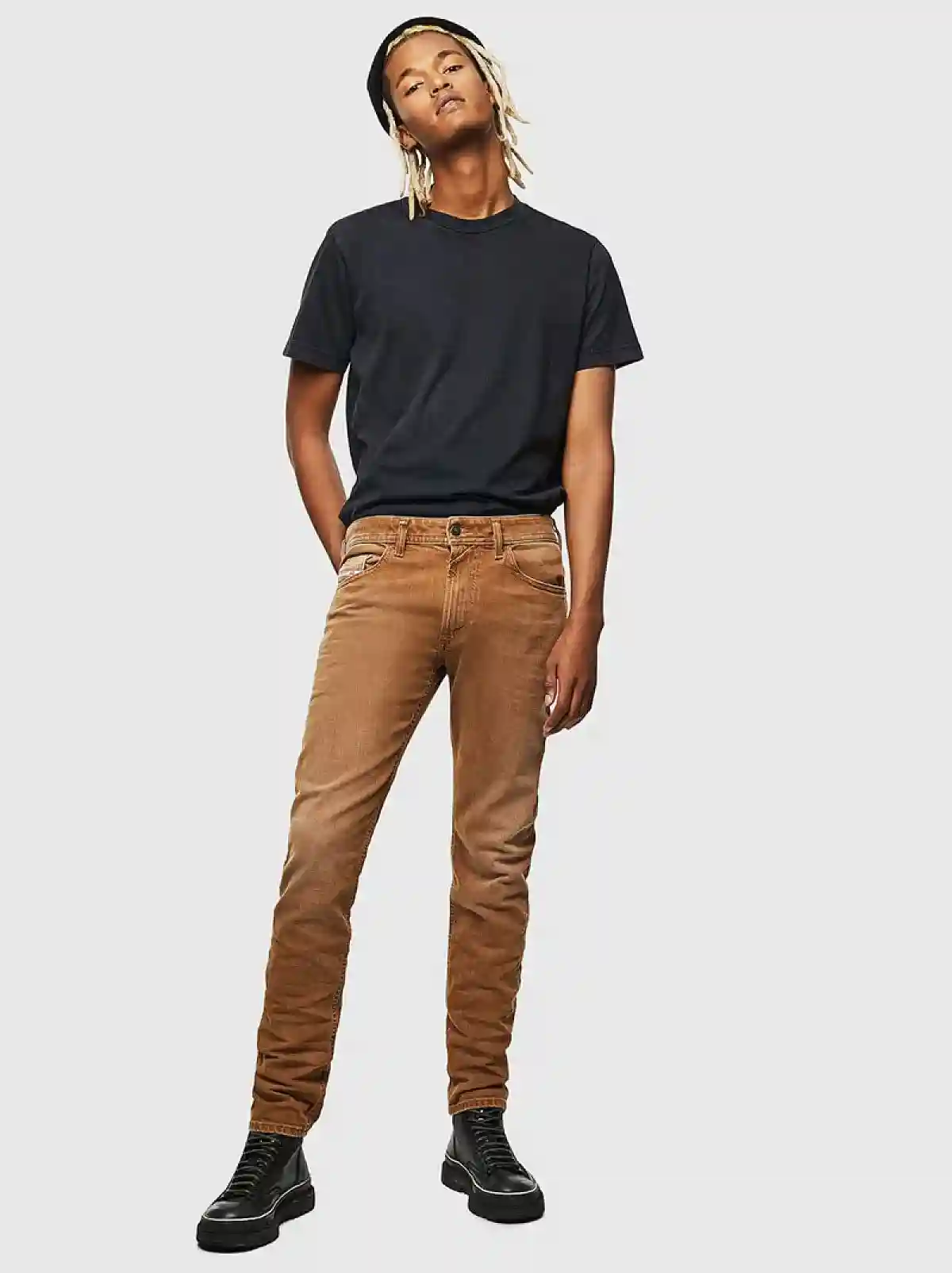 Brown Slim Fit Jeans- Thommer