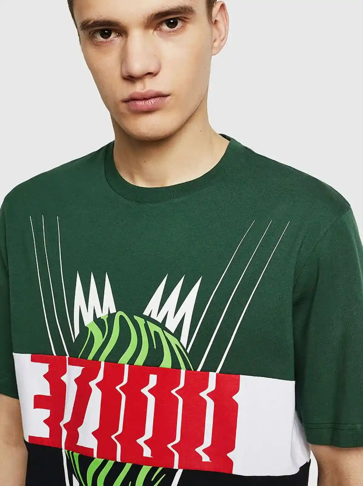 Multicolor Regular T-shirt with colour block motif