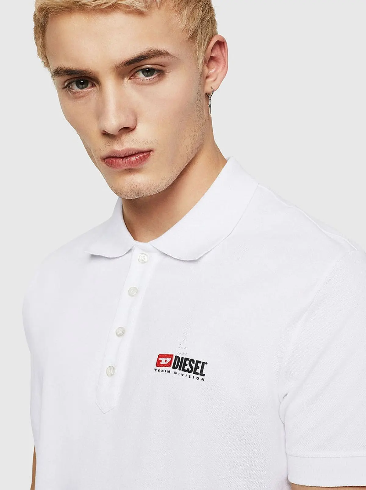White Logo cotton-piquet polo shirt