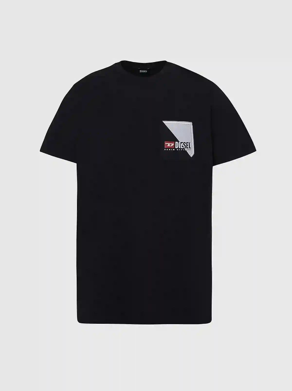 Black T-shirt with double-logo pocket