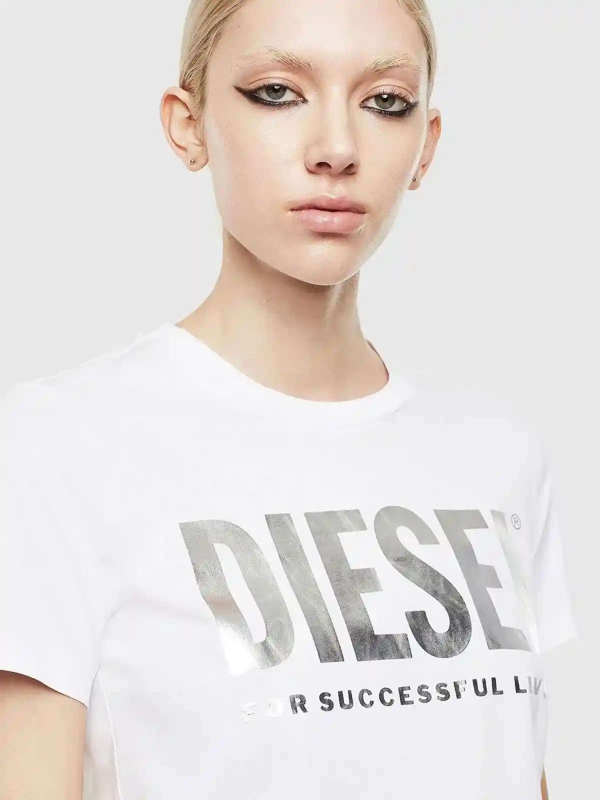Multicolor T-shirt with PVC lettering and slogan