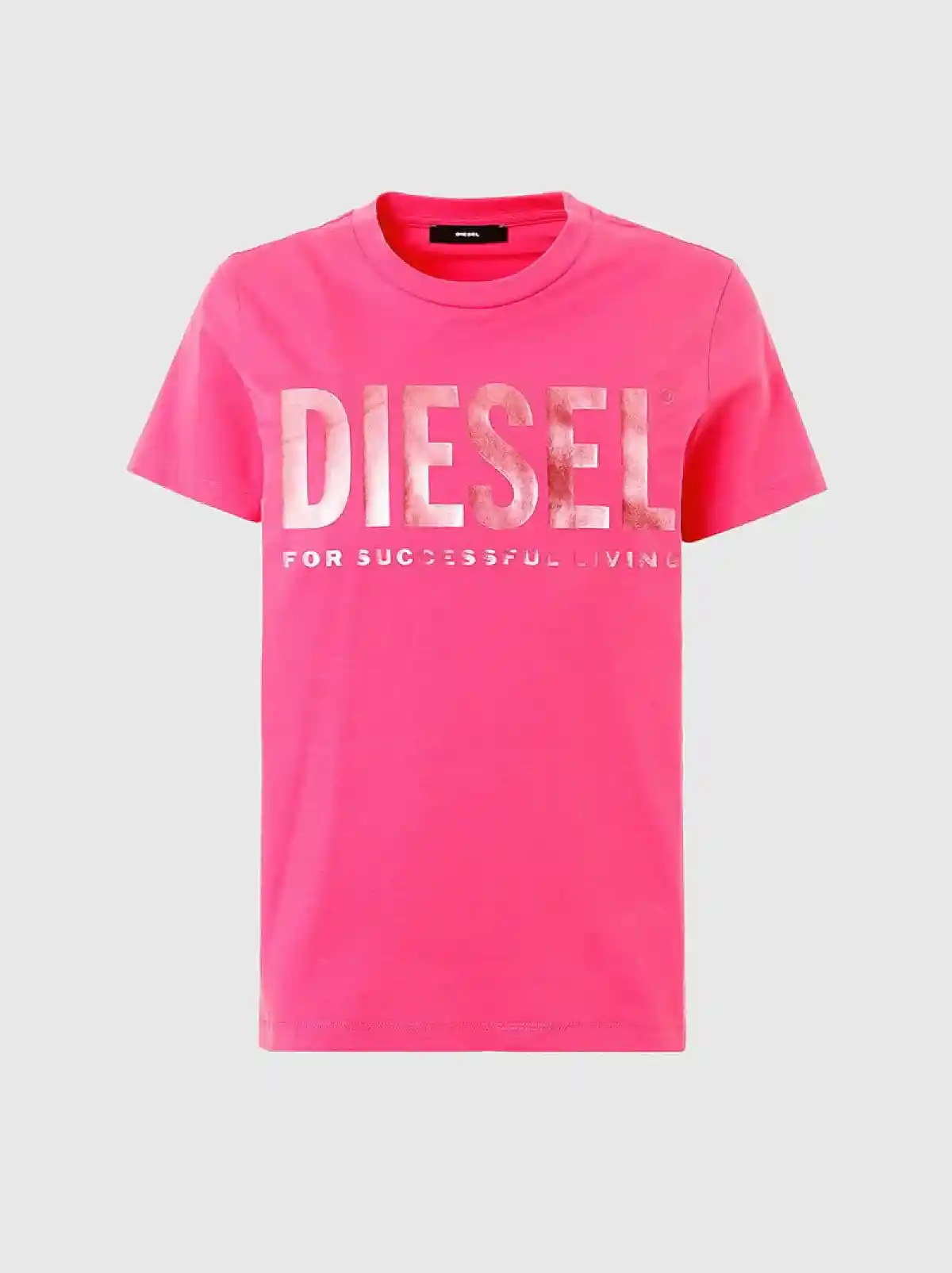 Pink T-shirt with PVC lettering and slogan