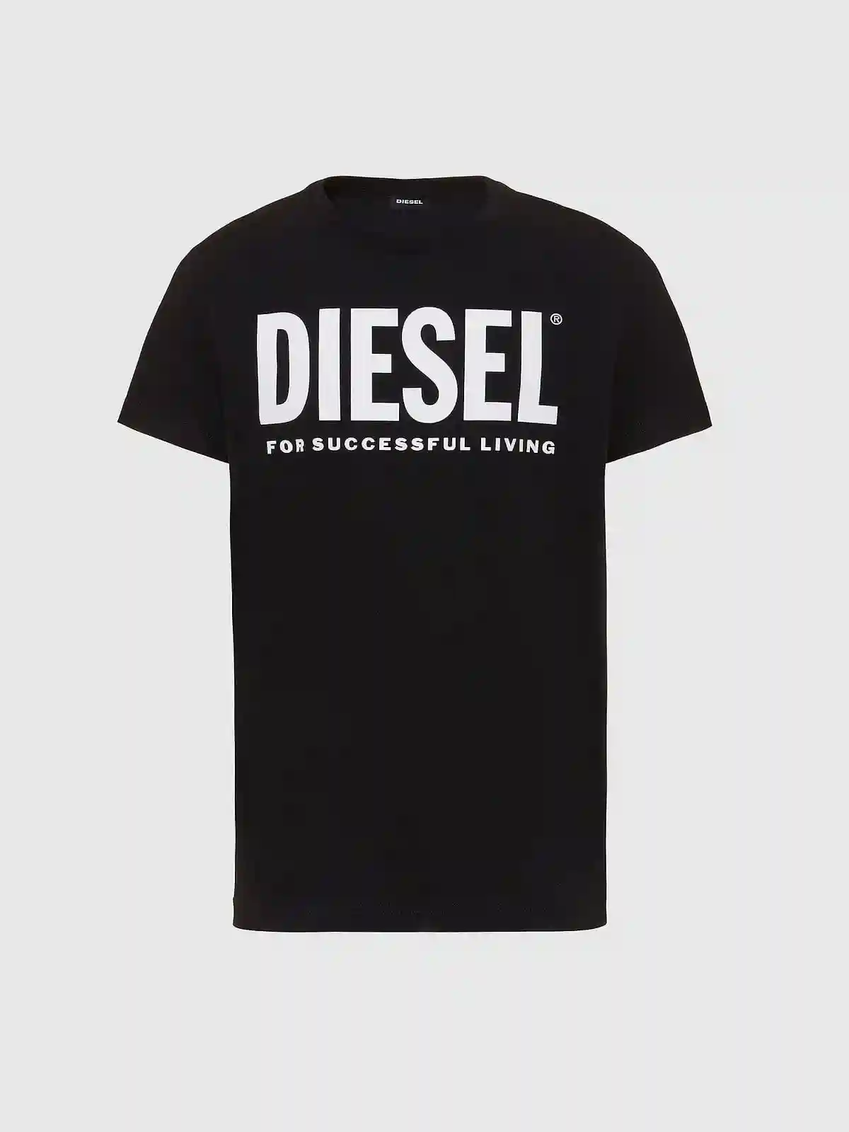 Black T-shirt with PVC lettering and slogan