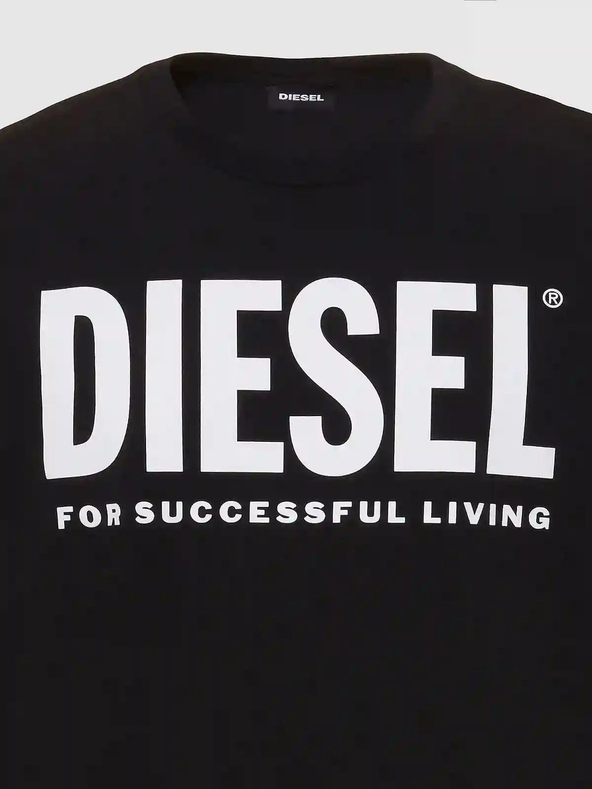 Black T-shirt with PVC lettering and slogan