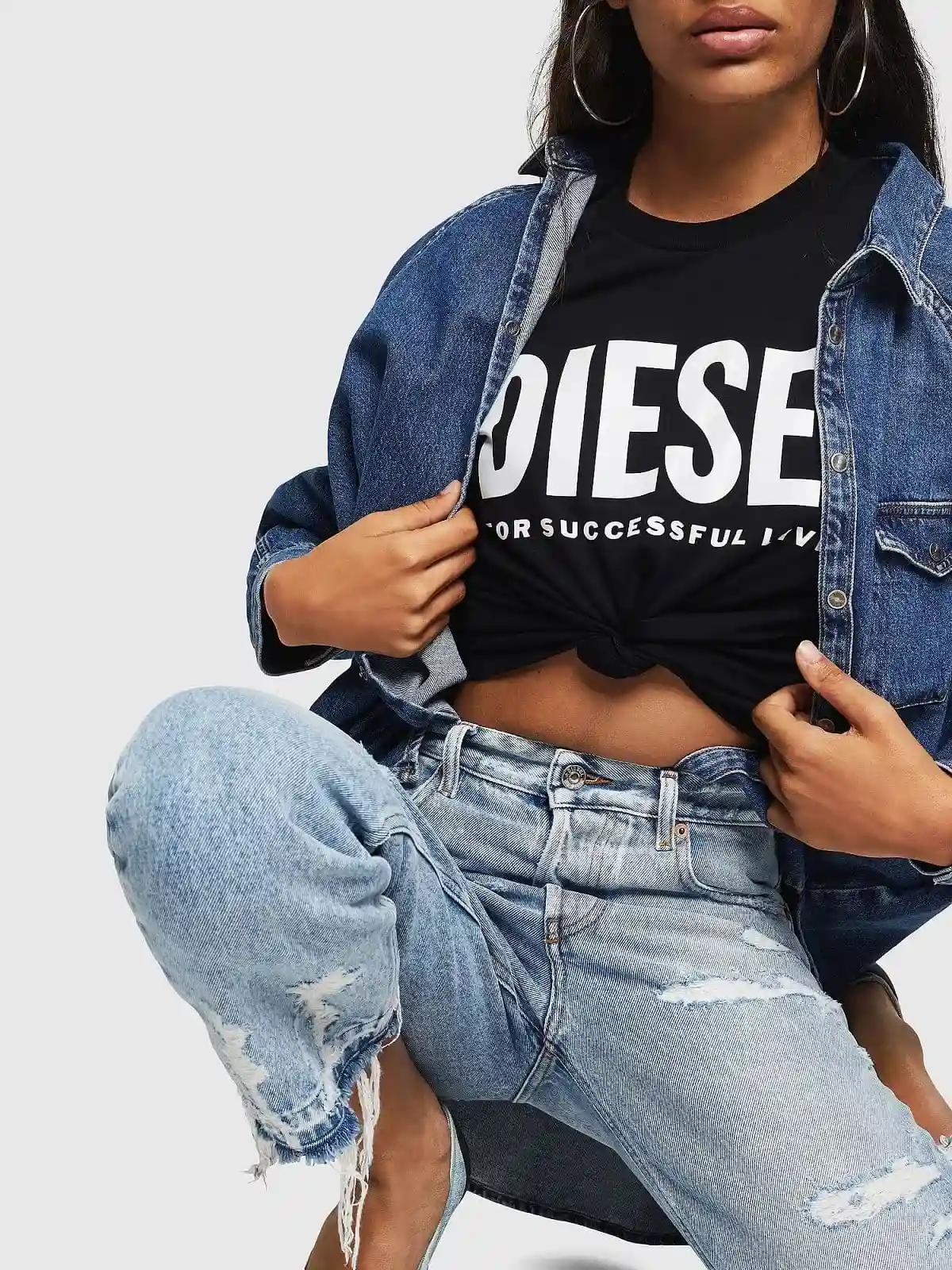 Black T-shirt with PVC lettering and slogan