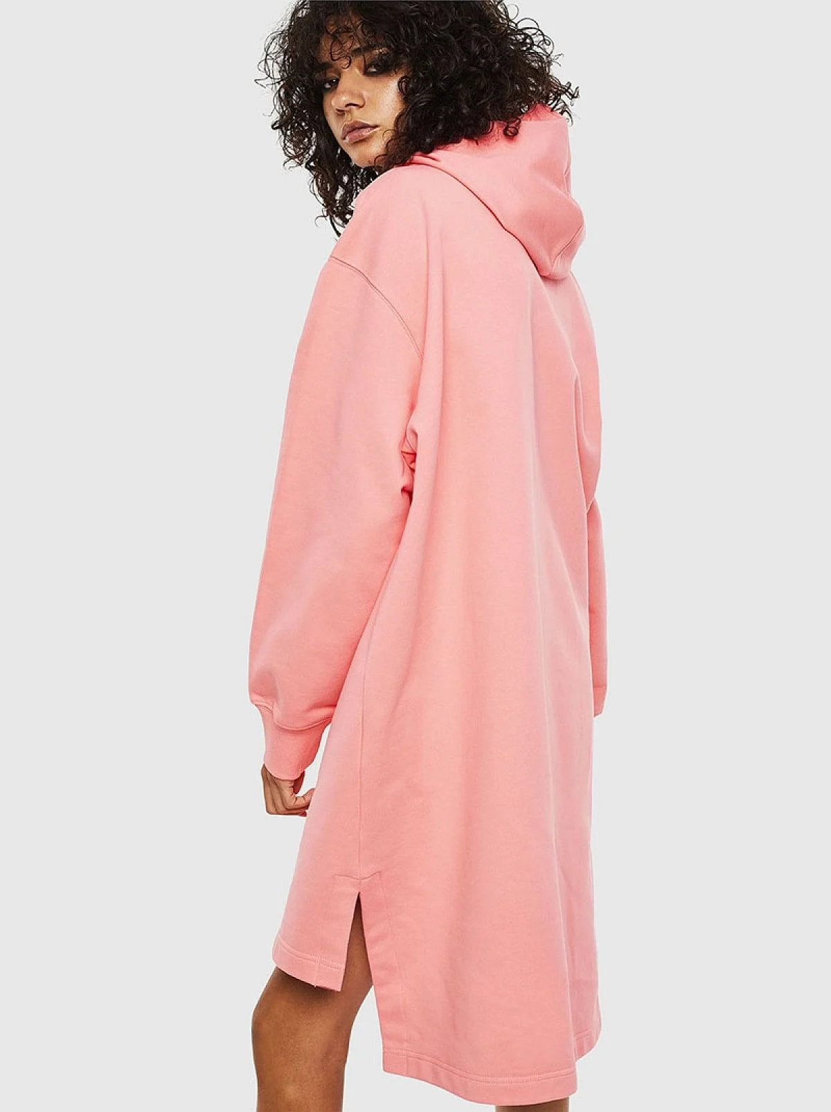 Pink Sweatshirt dress with logo print