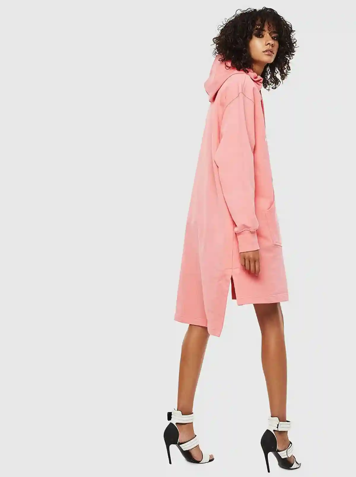 Pink Sweatshirt dress with logo print