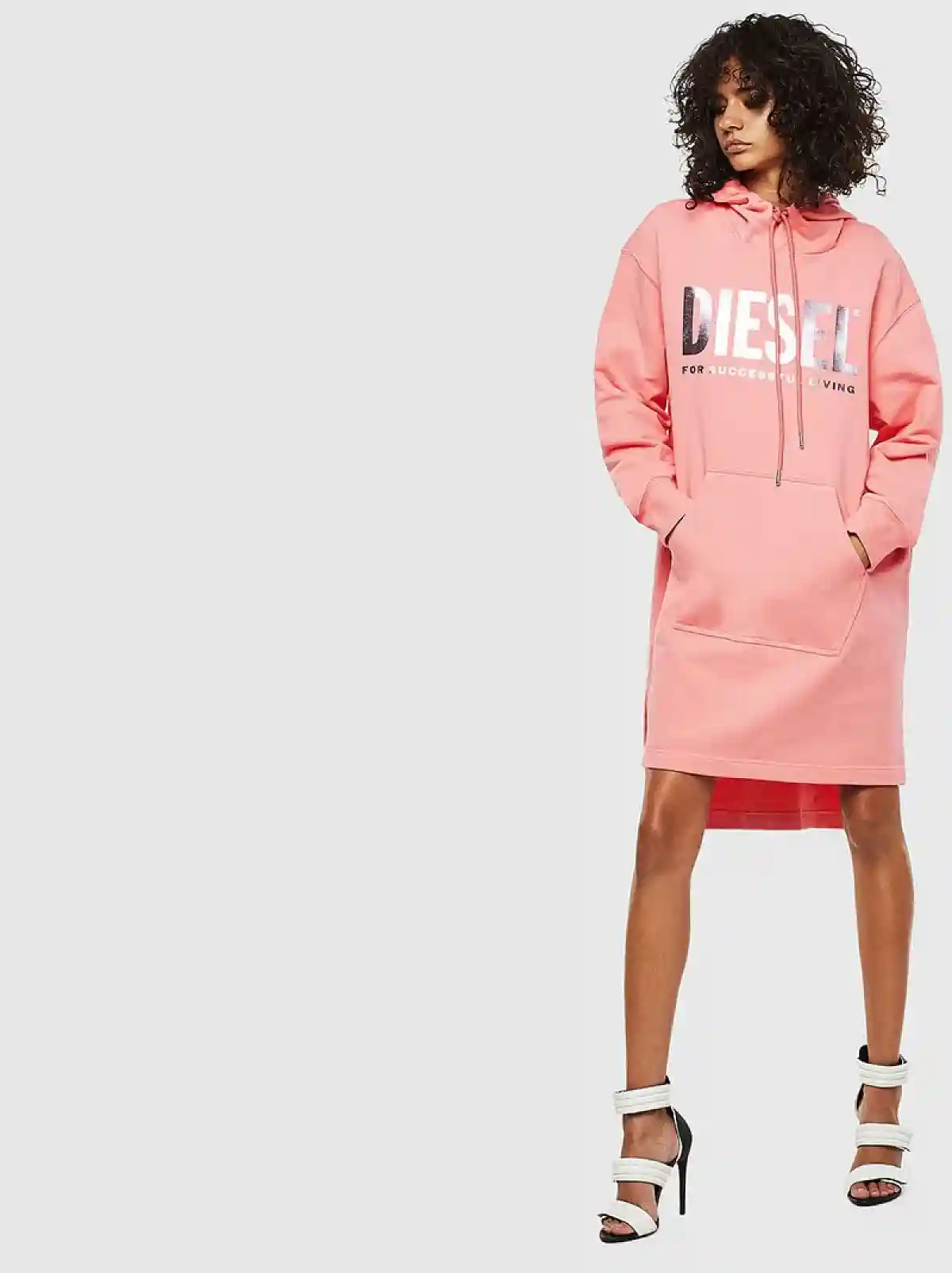 Pink Sweatshirt dress with logo print