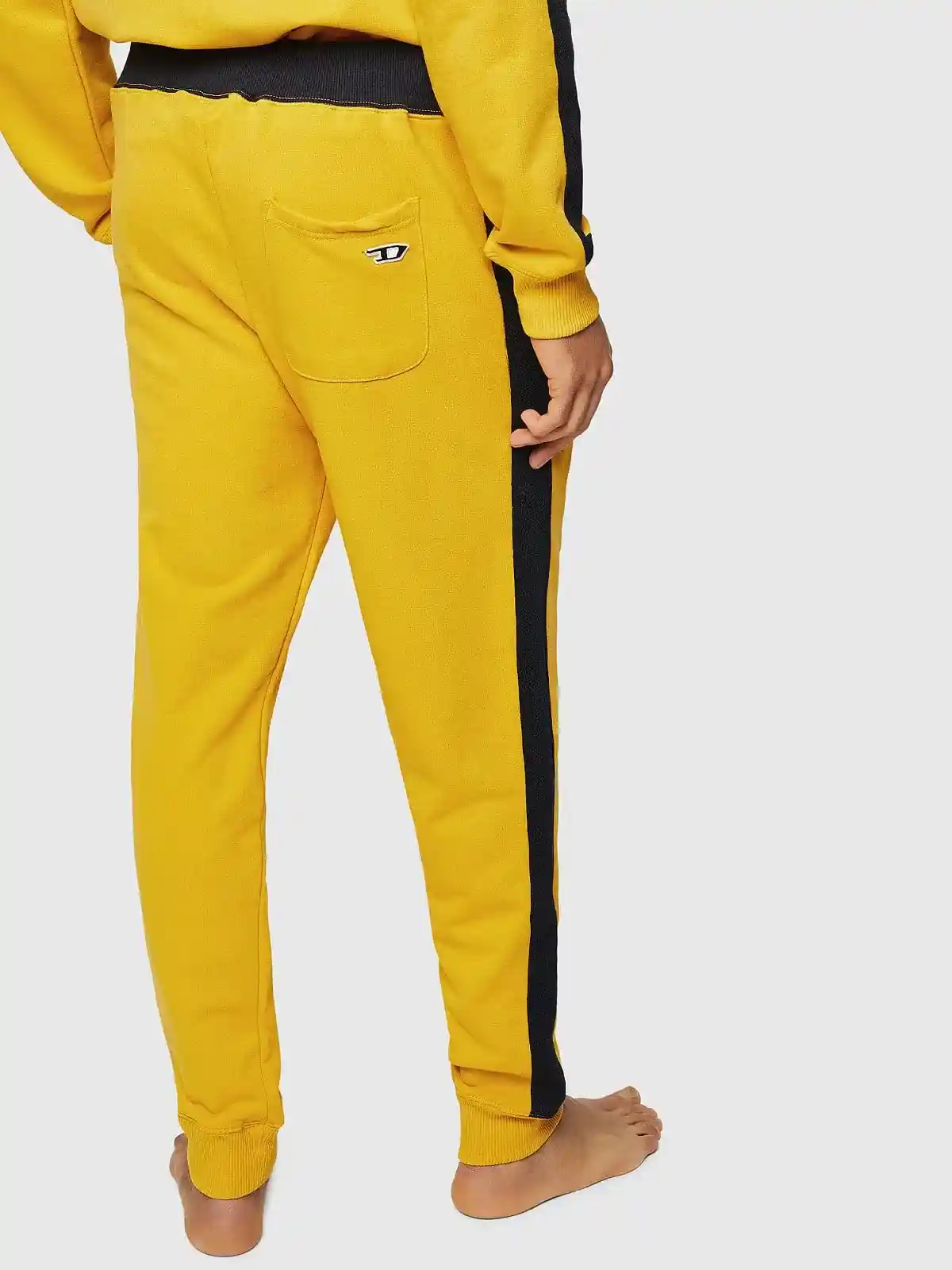 Black Cotton sweatpants with side tapes