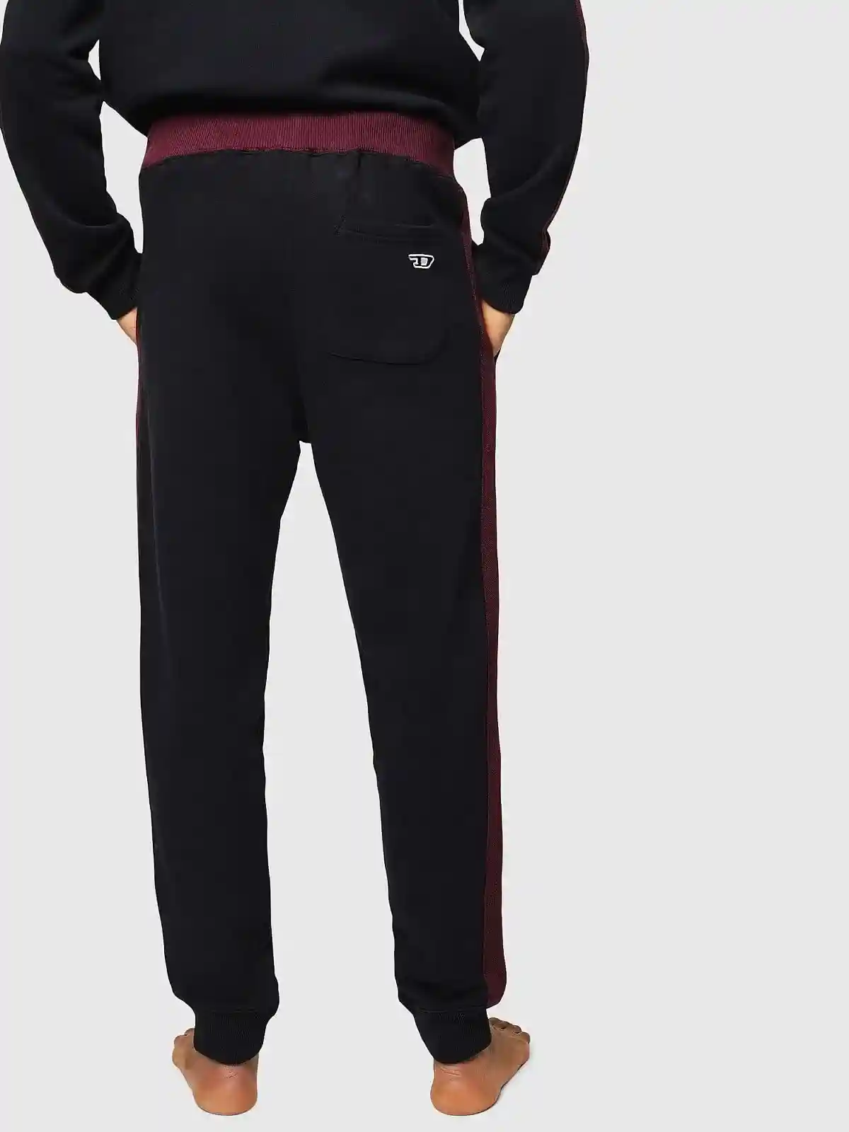 Black Cotton sweatpants with side tapes