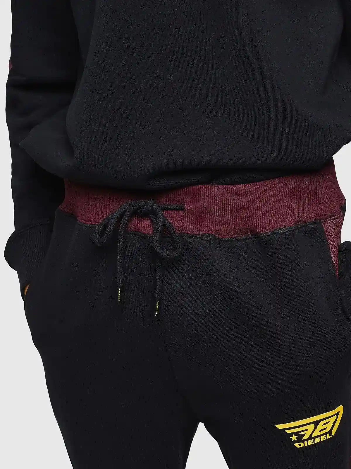 Black Cotton sweatpants with side tapes
