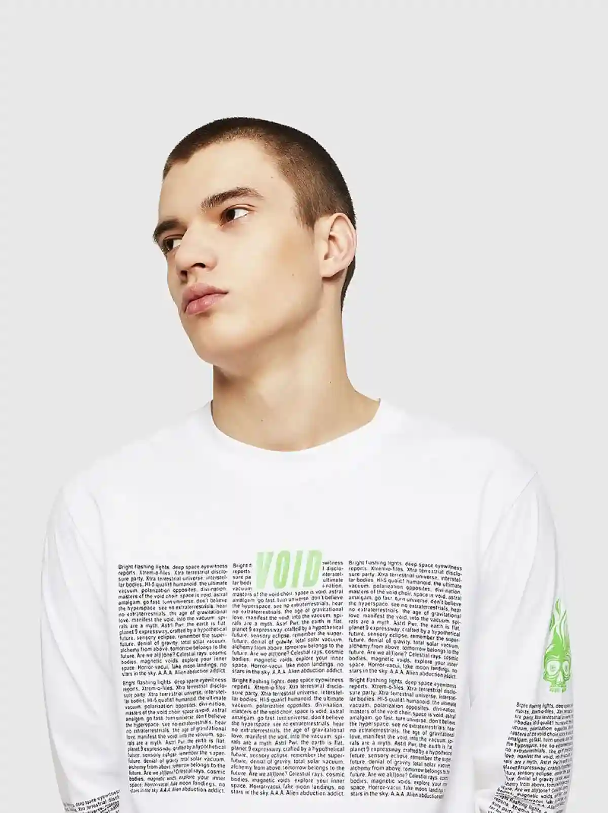 White Regular long-sleeve T-shirt with print