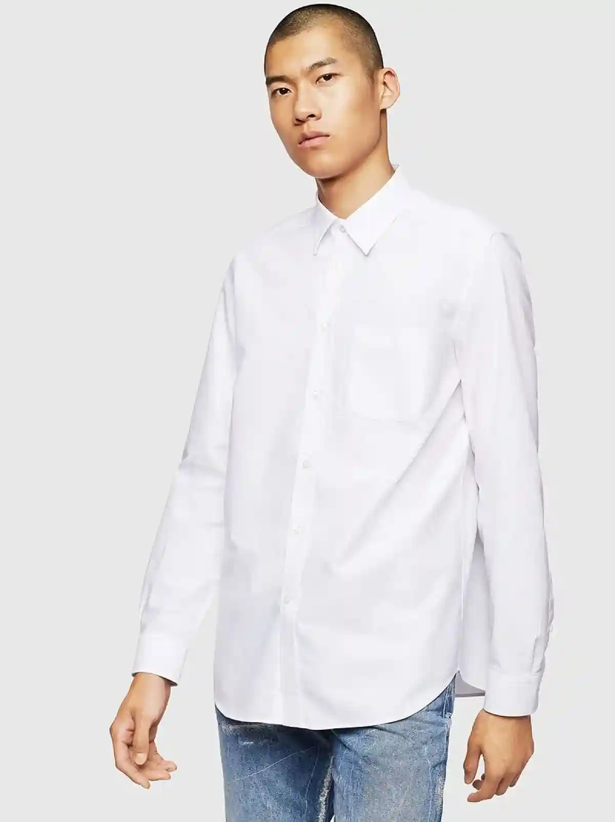 White Oxford shirt with light grindings