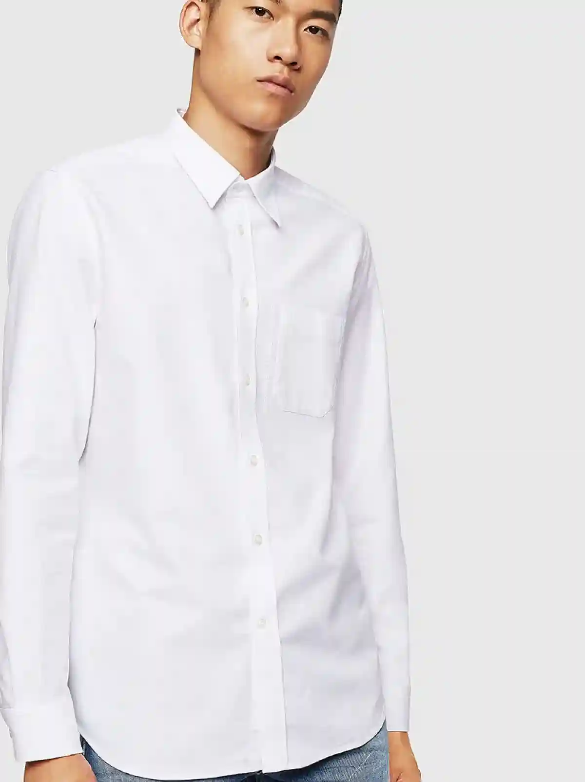 White Oxford shirt with light grindings