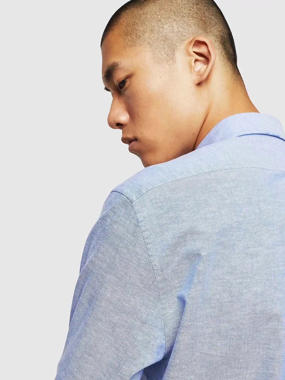 Blue Oxford shirt with light grindings