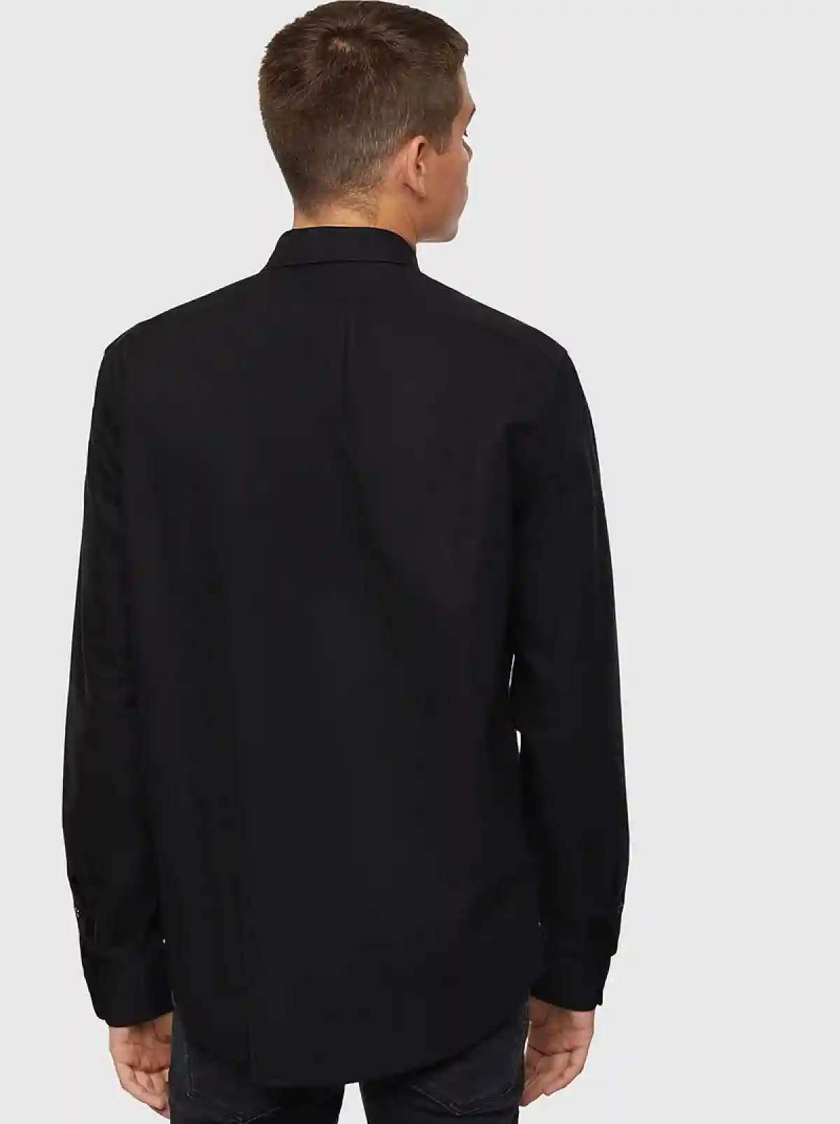 Black Oxford shirt with light grindings