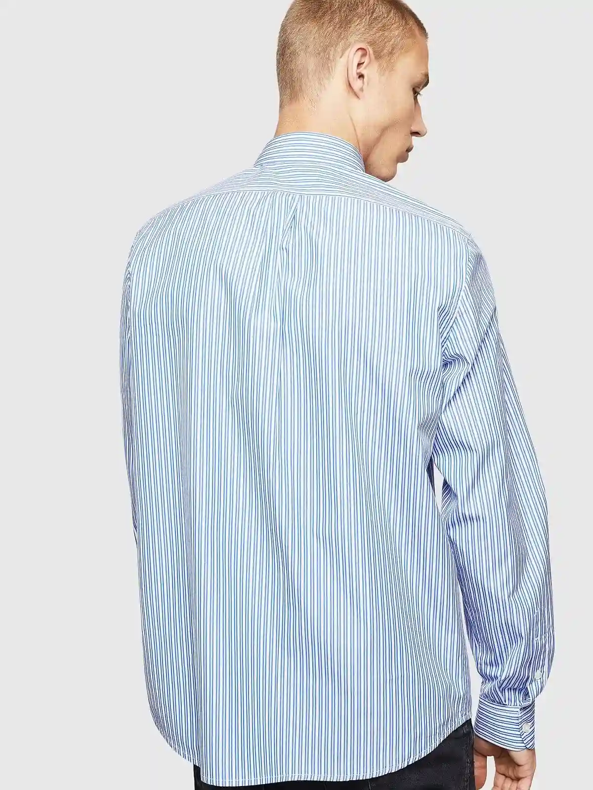Black Striped poplin shirt with D logo