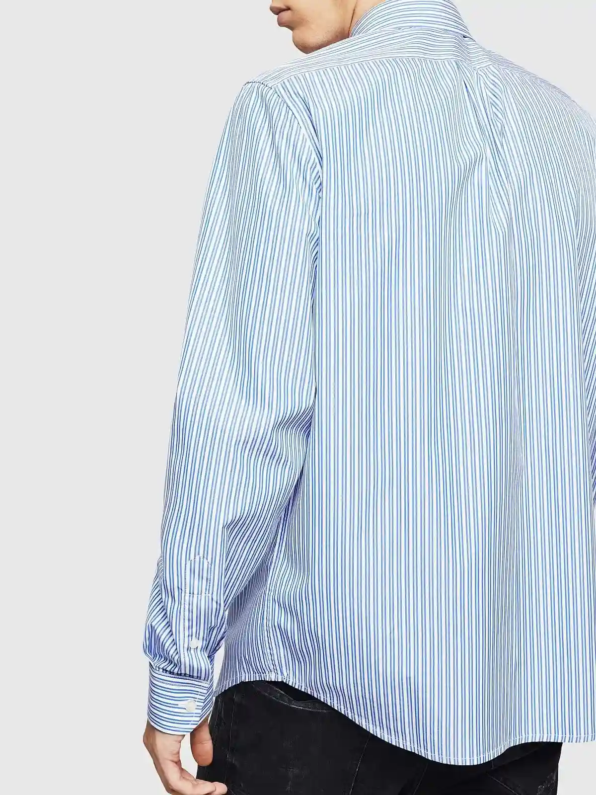 Black Striped poplin shirt with D logo