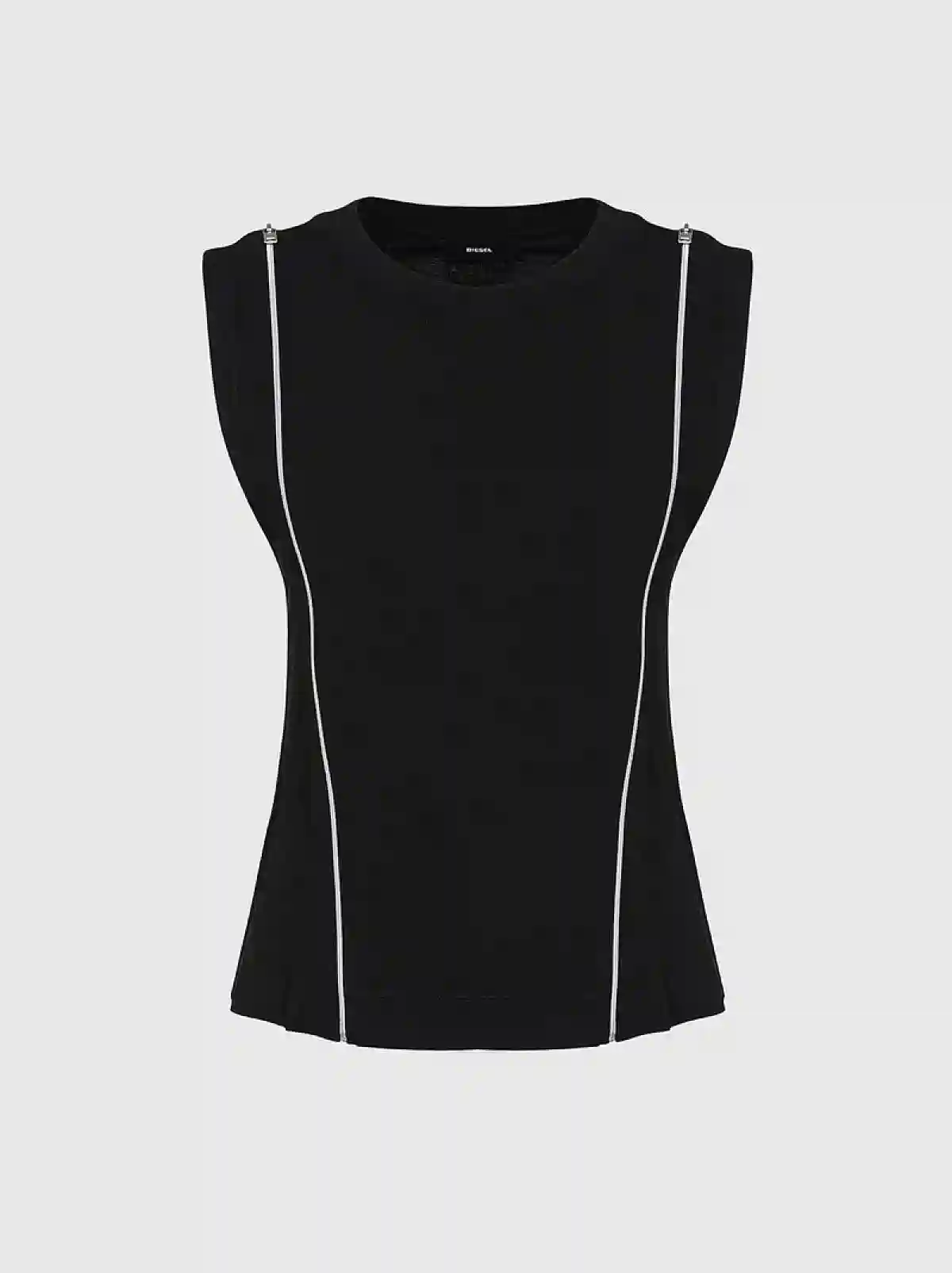 Black Cotton top with zip openings