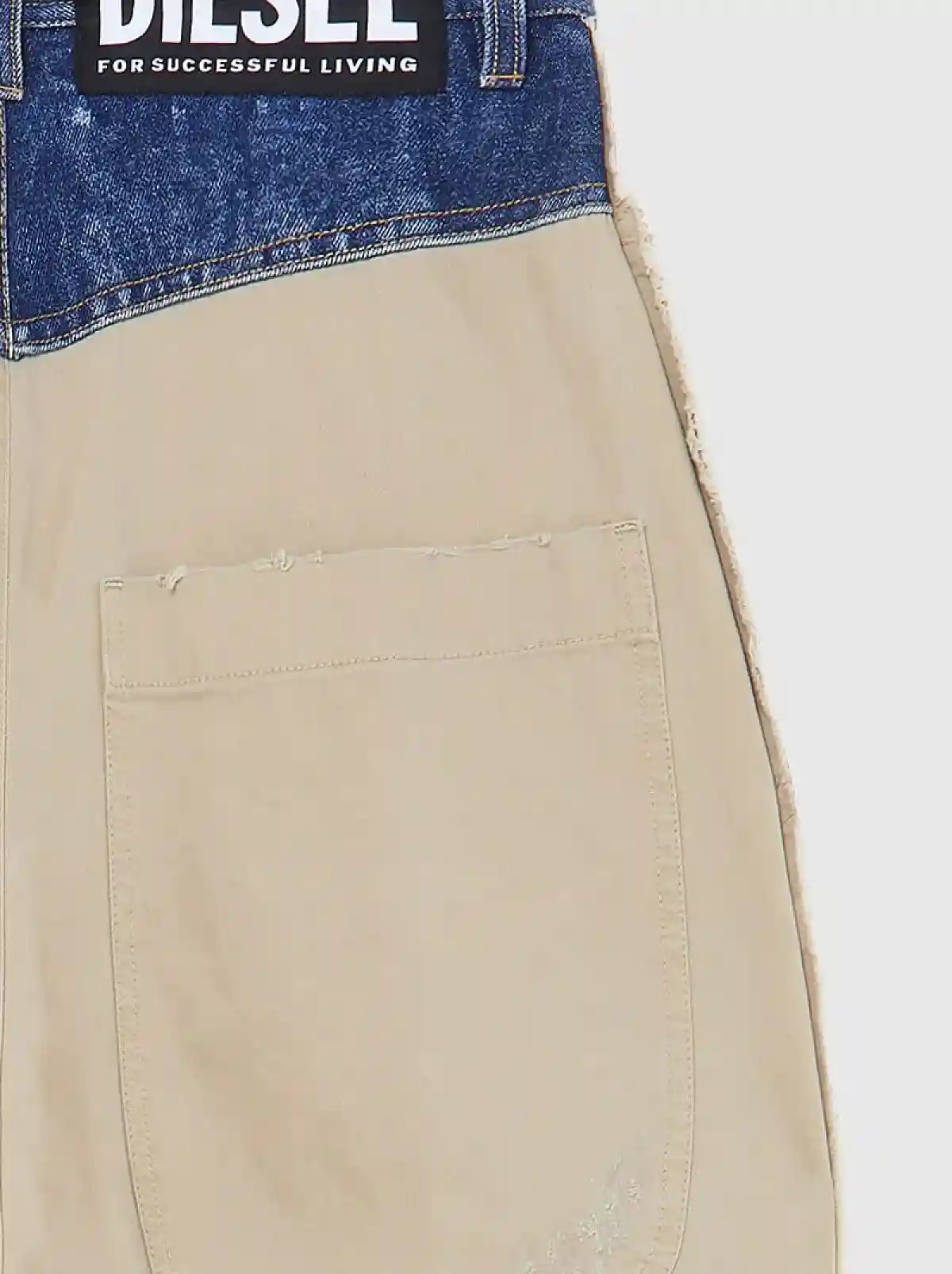 Beige Wide-leg pants in twill and denim