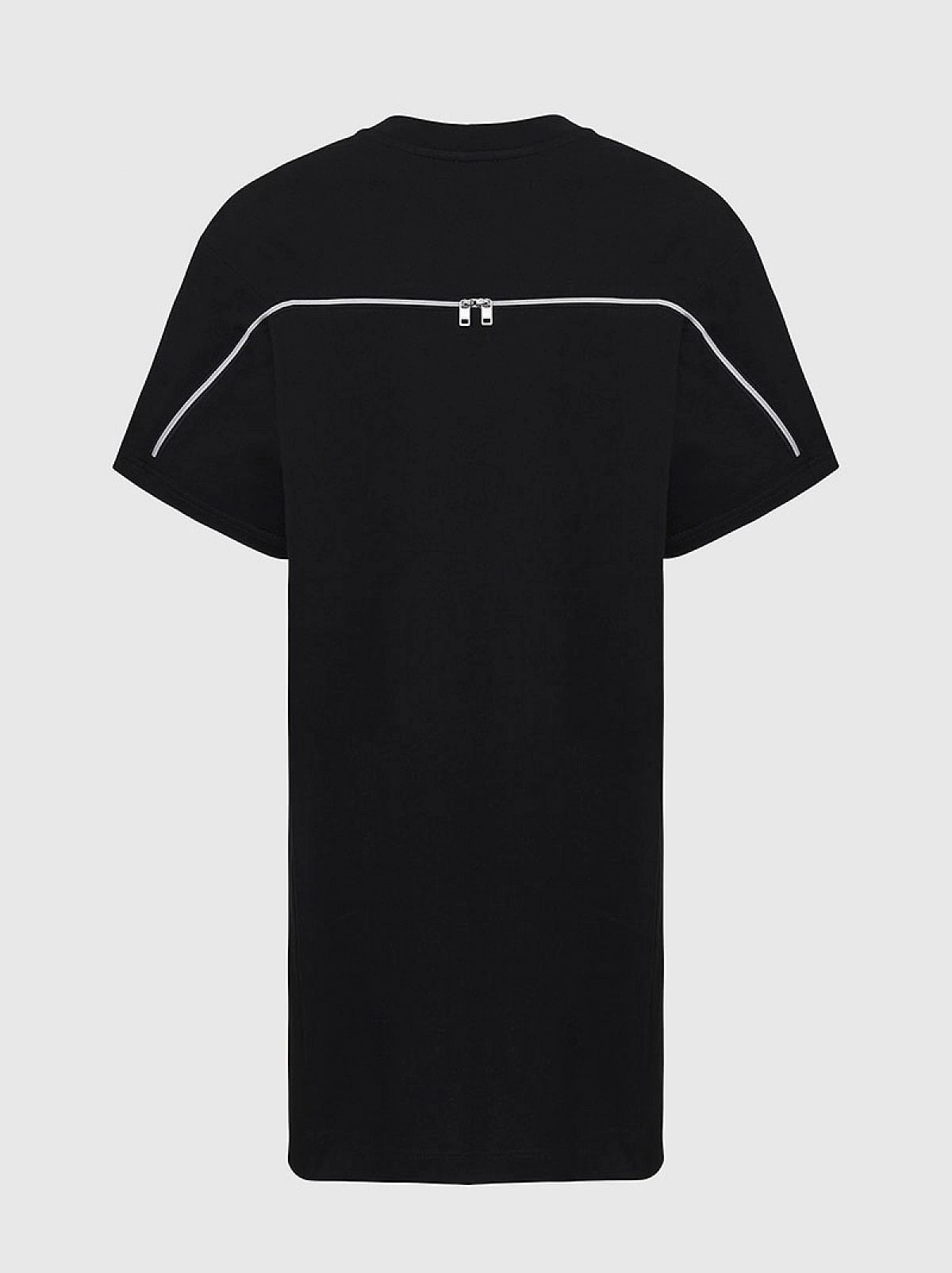 Black Boxy dress with trompe loeil print