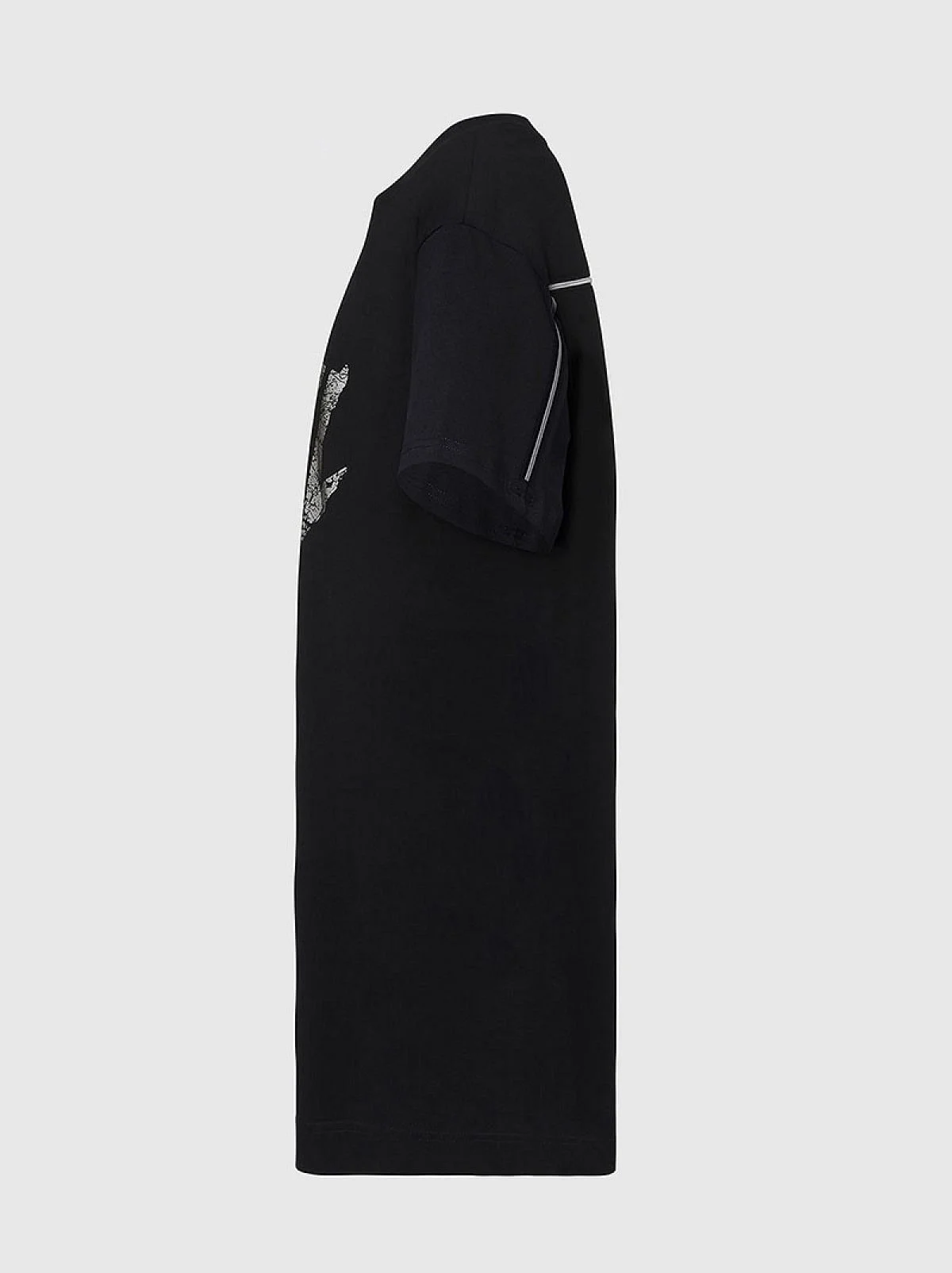 Black Boxy dress with trompe loeil print