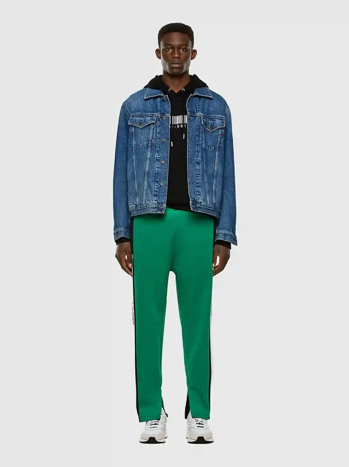 Green Drop-crotch sweatpants with logo bands