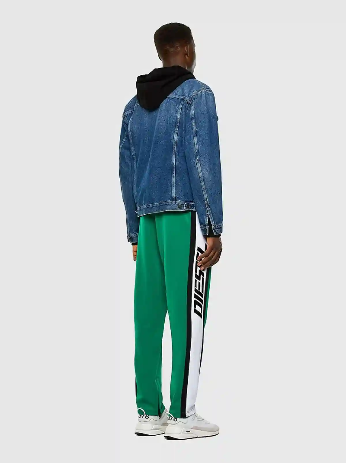 Green Drop-crotch sweatpants with logo bands