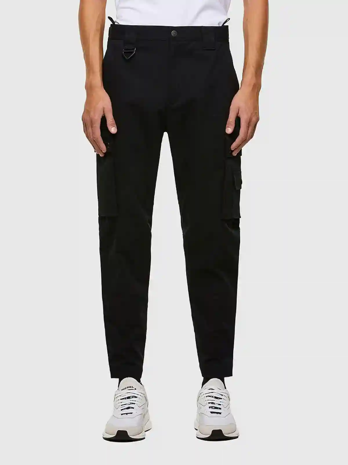 Black Cargo pants in cavalry twill