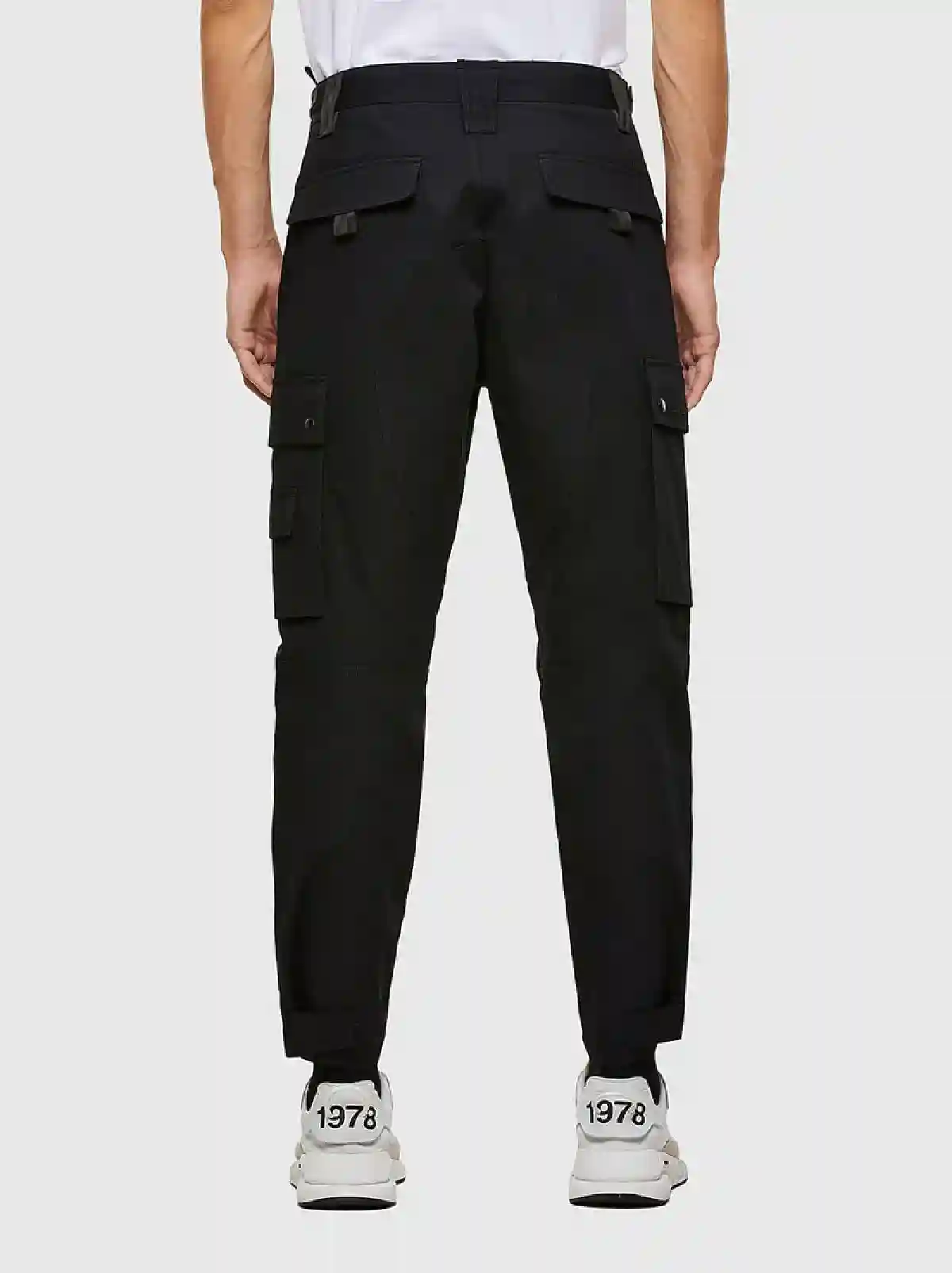 Black Cargo pants in cavalry twill