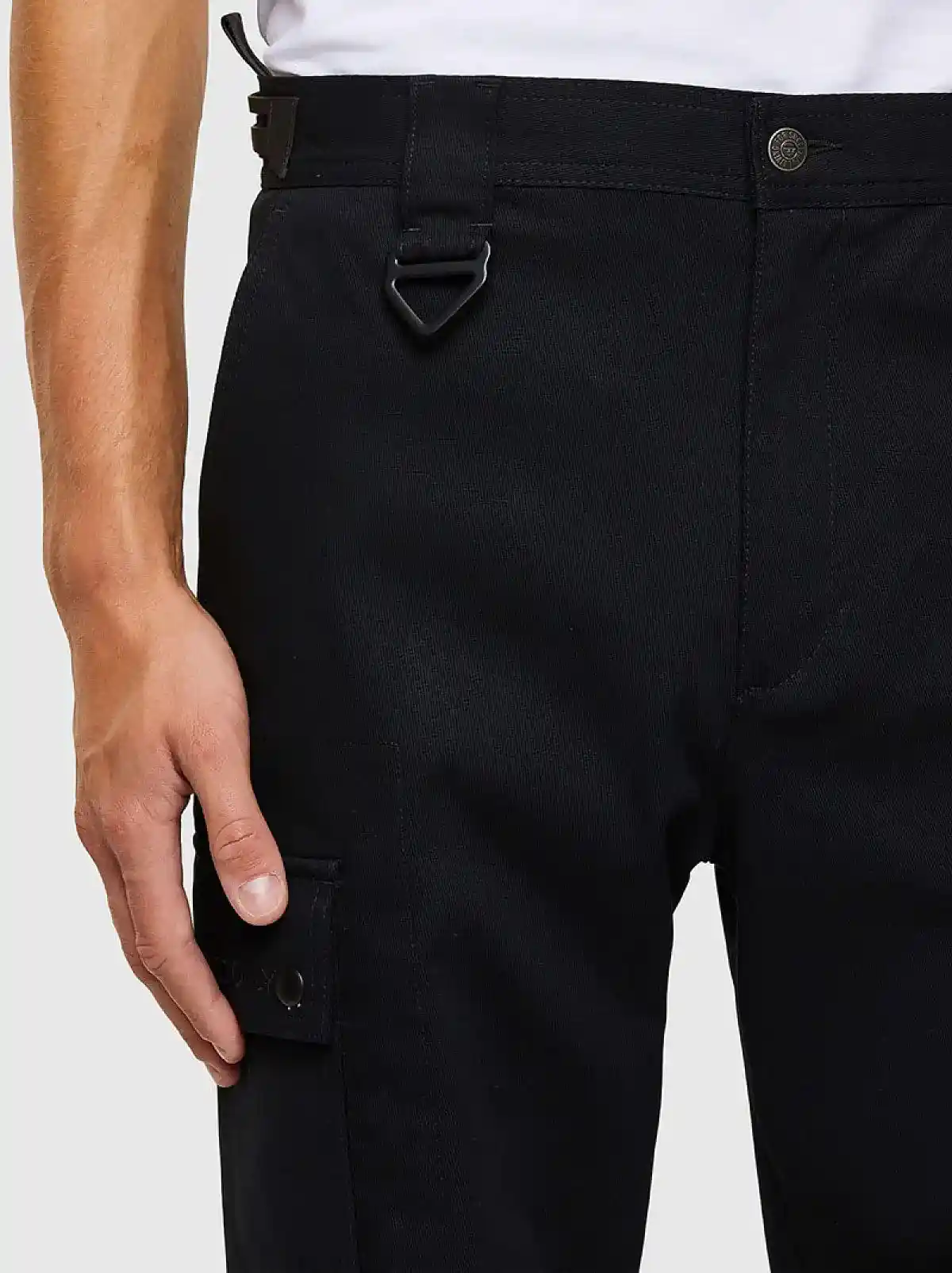 Black Cargo pants in cavalry twill