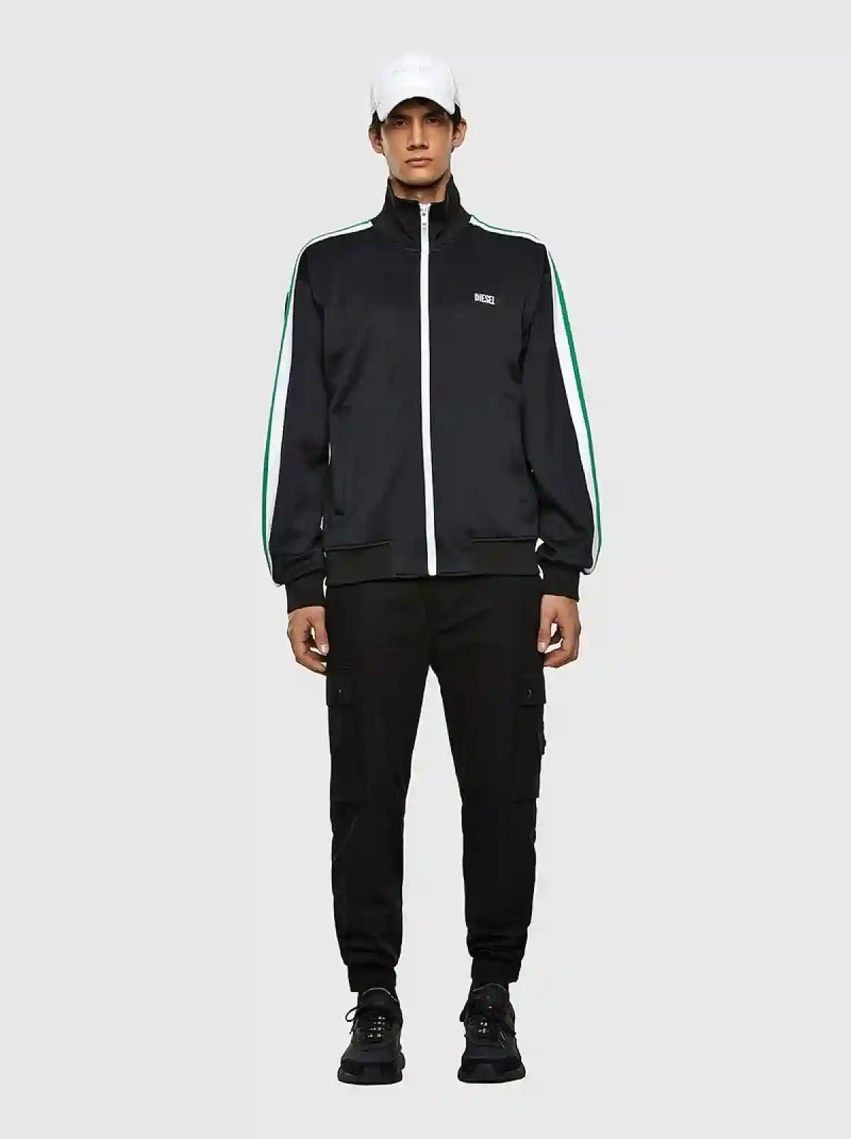 Black Cargo pants in cavalry twill