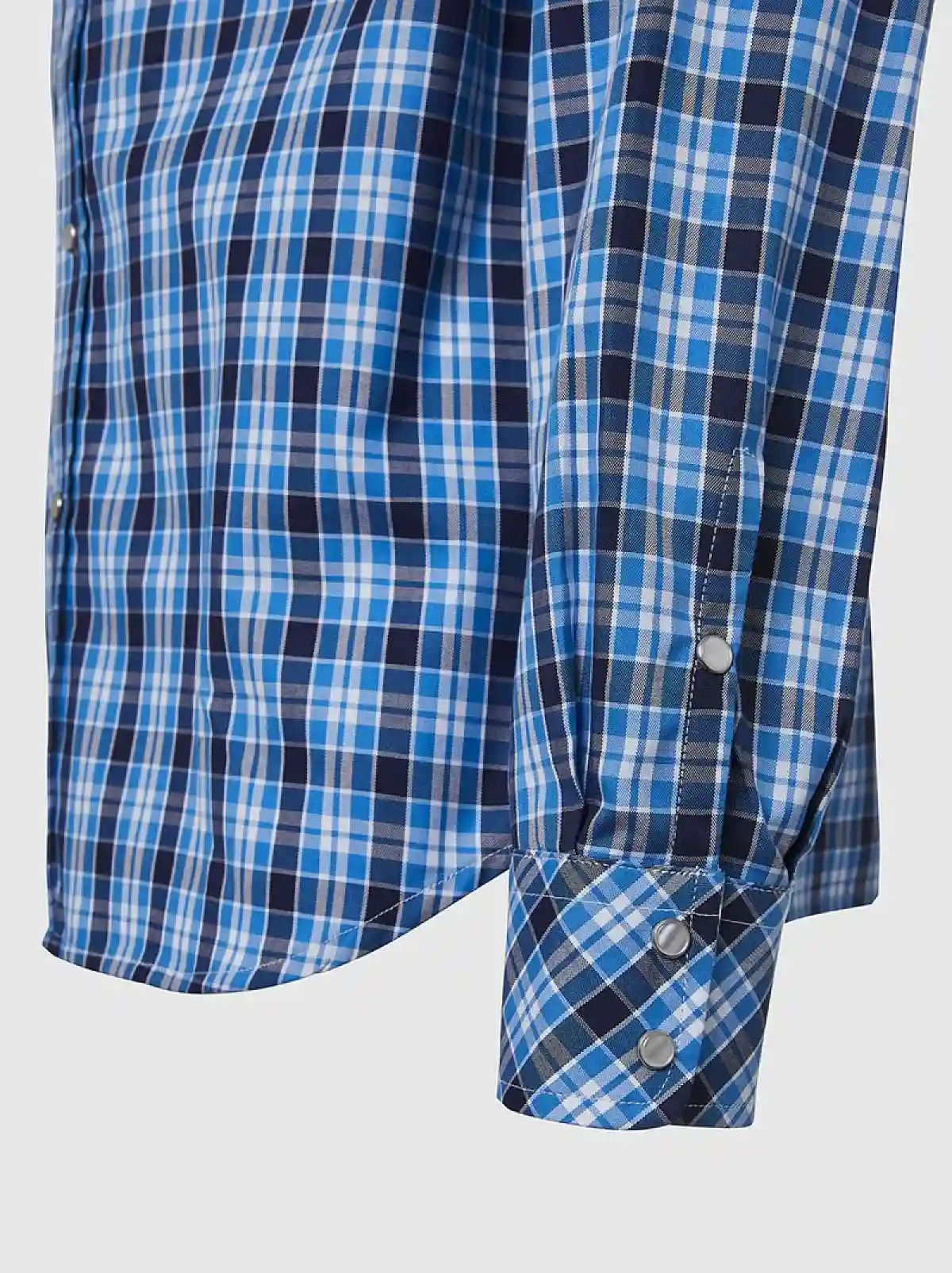 Blue Western shirt in check cotton Oxford