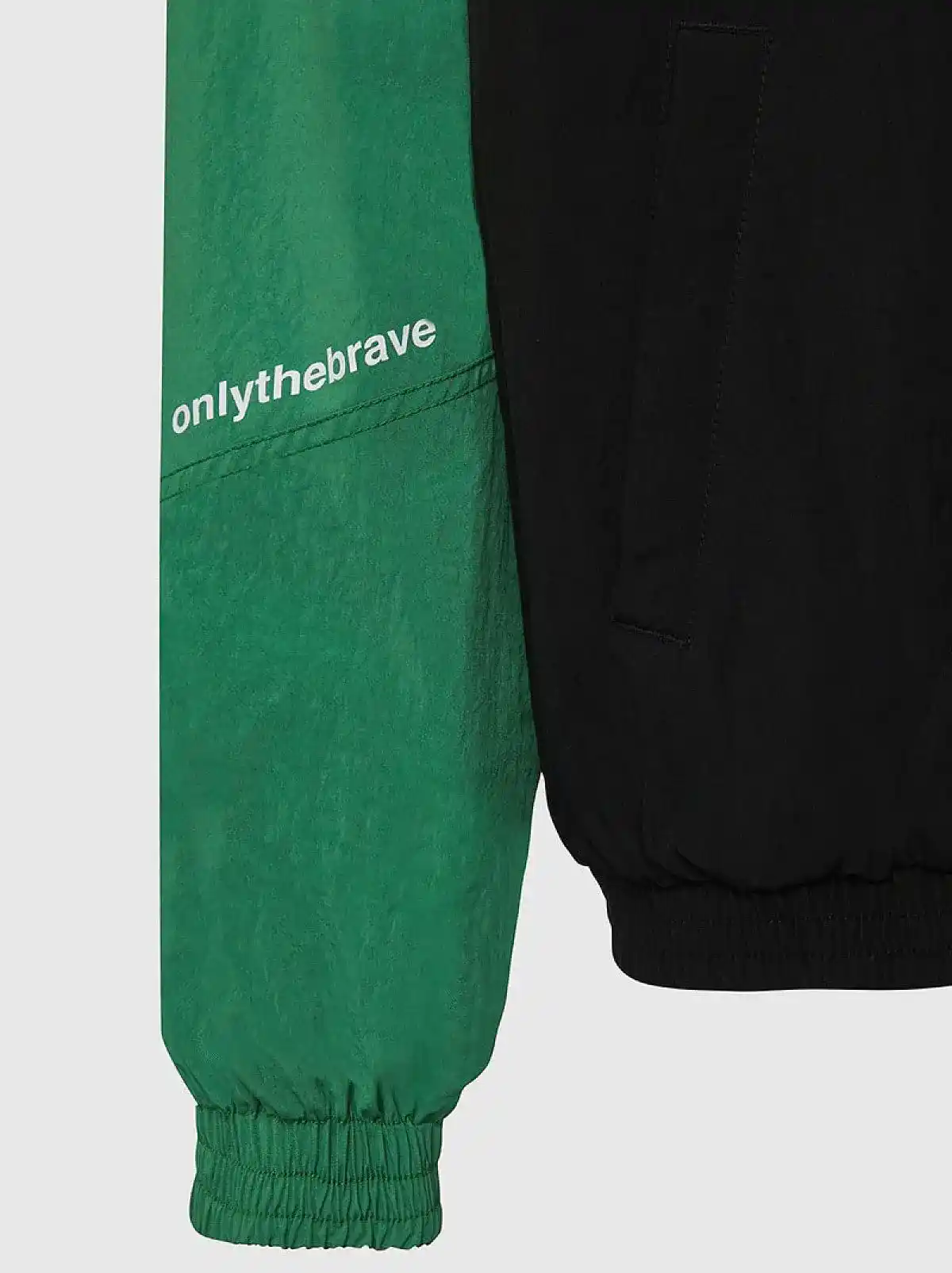 Green Hooded jacket in colour-block nylon