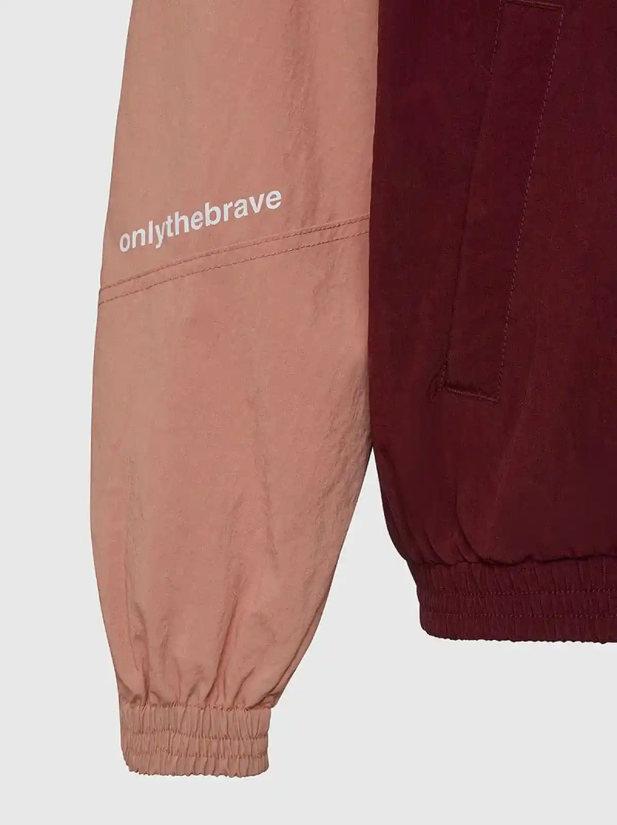 Pink Hooded jacket in colour-block nylon