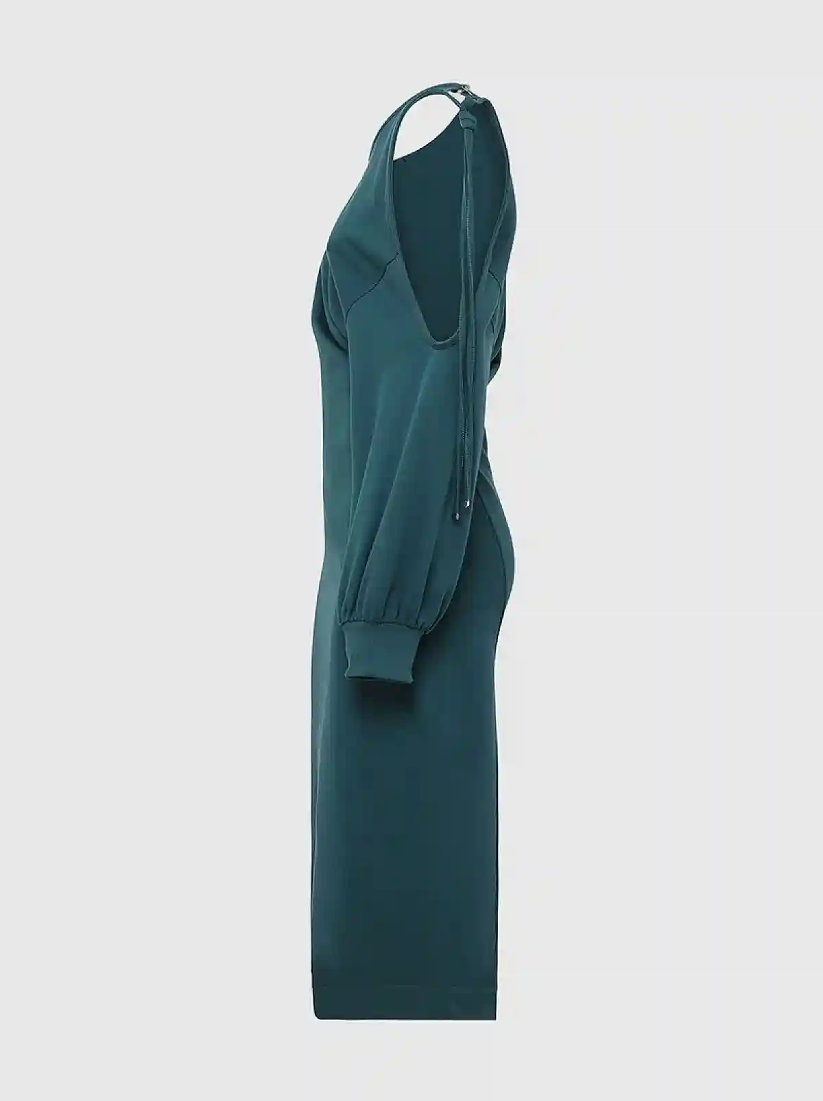 Green Twist-draped cold-shoulder dress