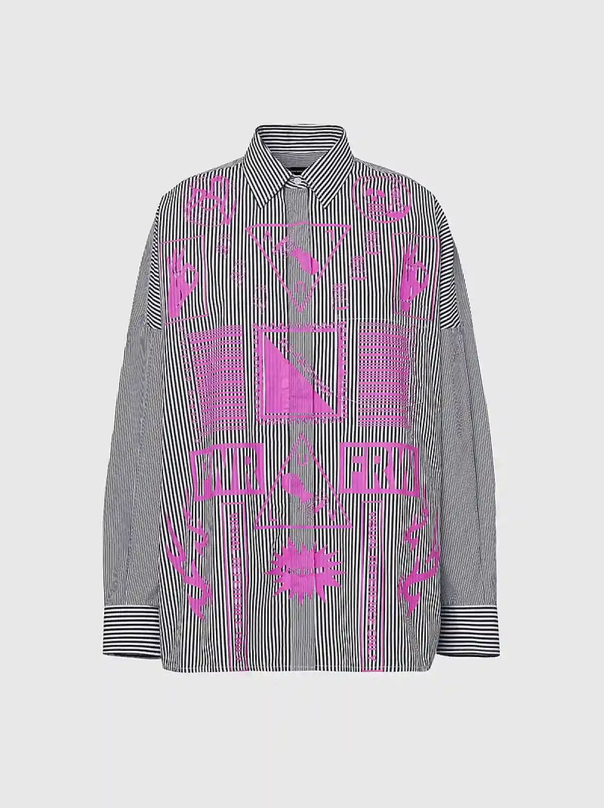 Multicolor Striped shirt with print